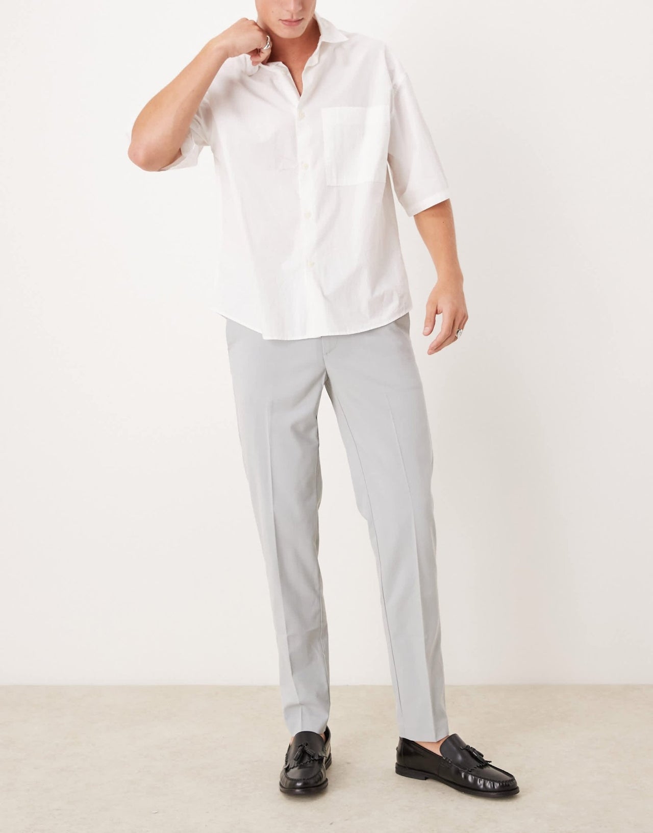 ASOS DESIGN slim fit smart wedding trousers in light grey - ASOS Sample Sale
