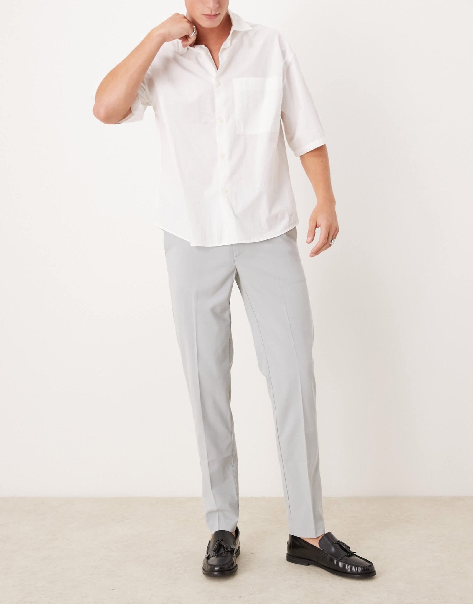 ASOS DESIGN slim fit smart wedding trousers in light grey - ASOS Sample Sale