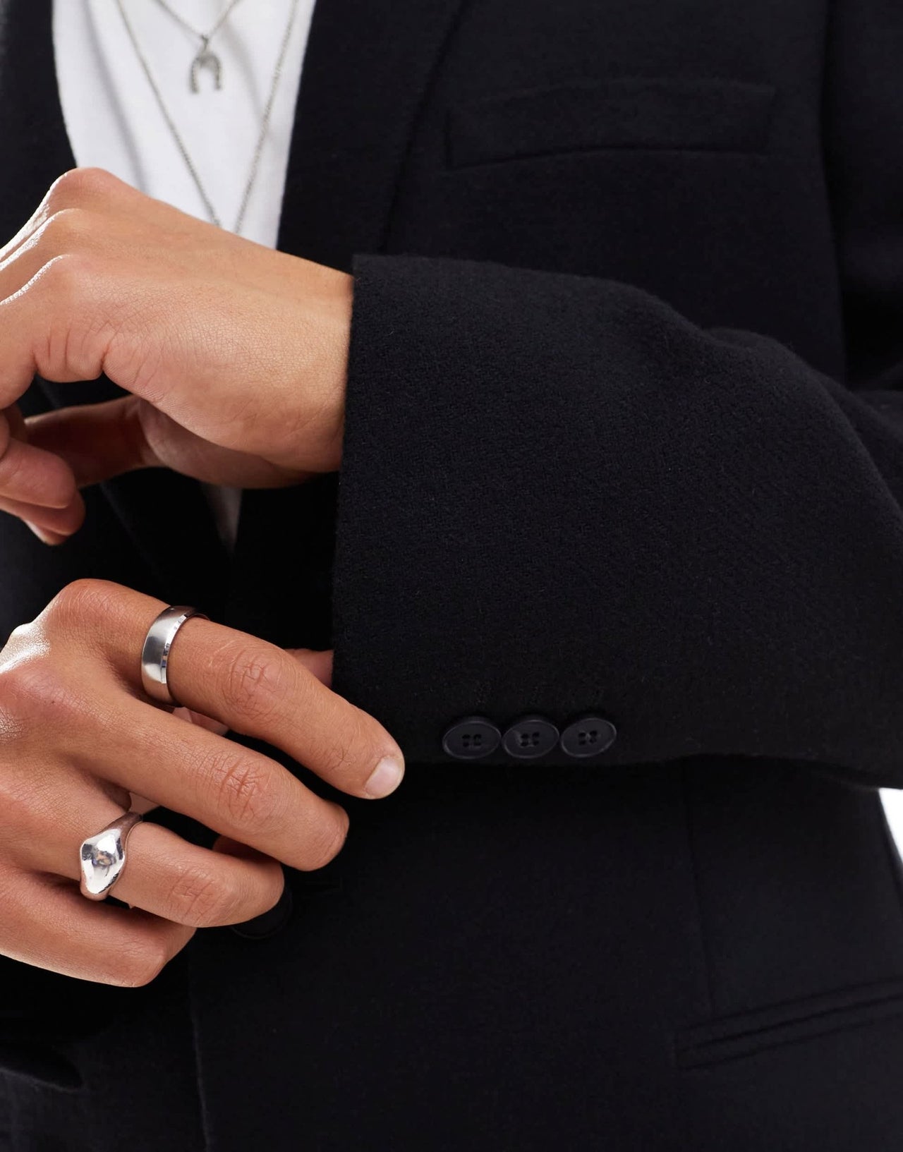 ASOS DESIGN slim fit wool mix suit jacket in black twill - ASOS Sample Sale