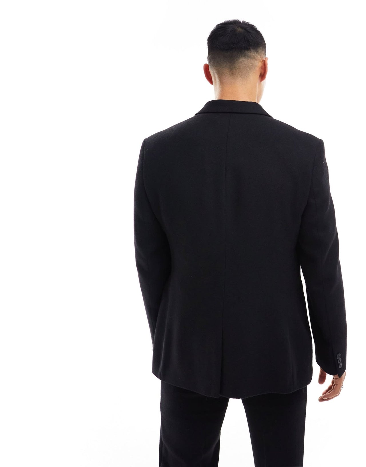 ASOS DESIGN slim fit wool mix suit jacket in black twill - ASOS Sample Sale
