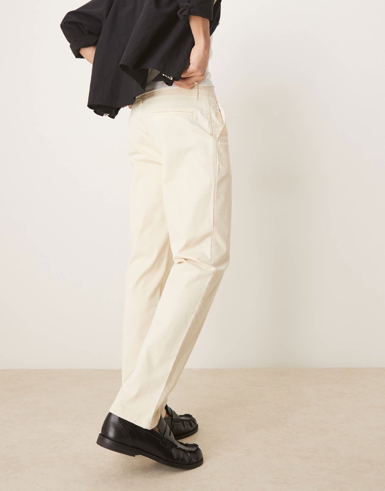 ASOS DESIGN slim flare smart trousers in biege - ASOS Sample Sale