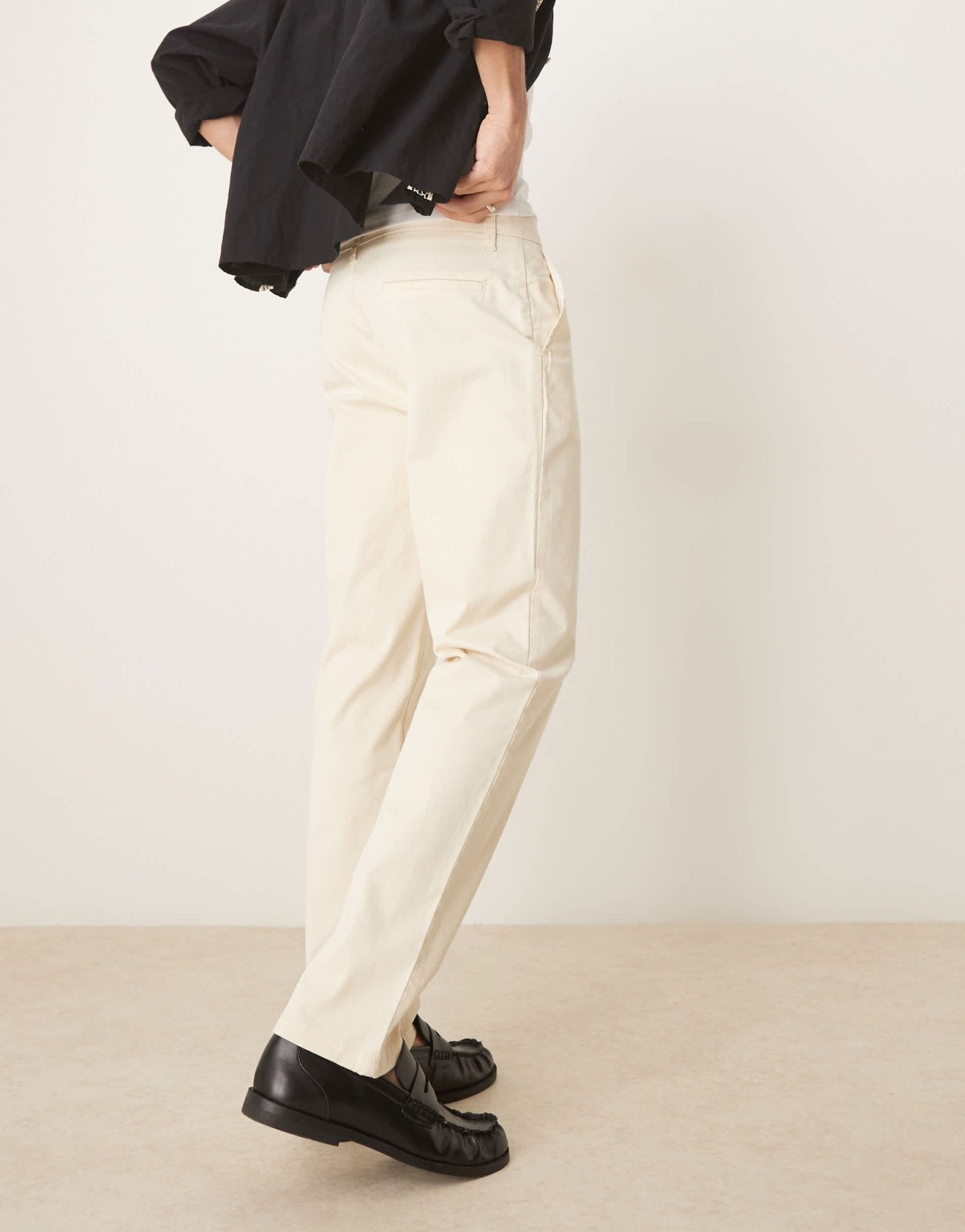 ASOS DESIGN slim flare smart trousers in biege - ASOS Sample Sale