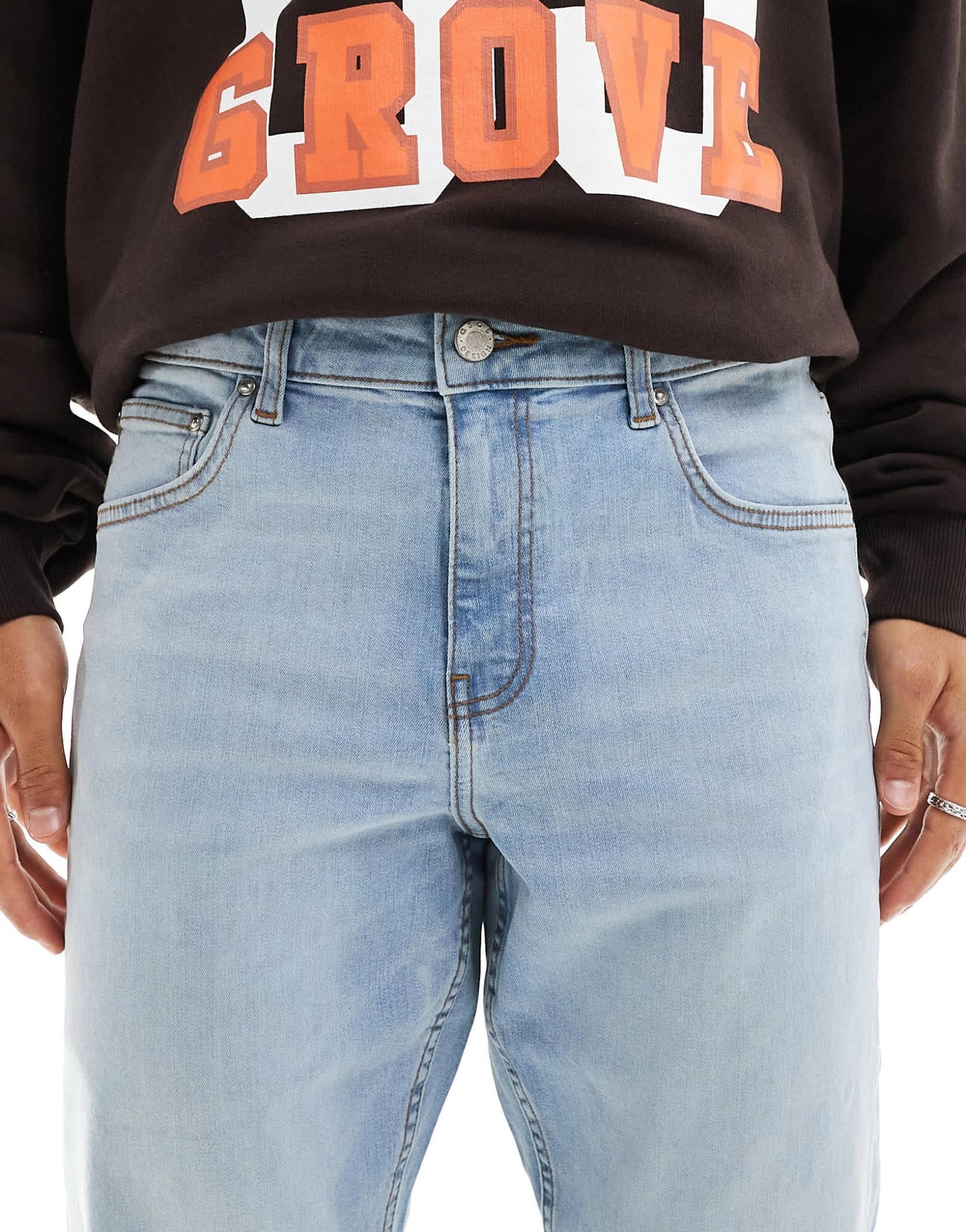 ASOS DESIGN slim jeans in mid wash blue - ASOS Sample Sale