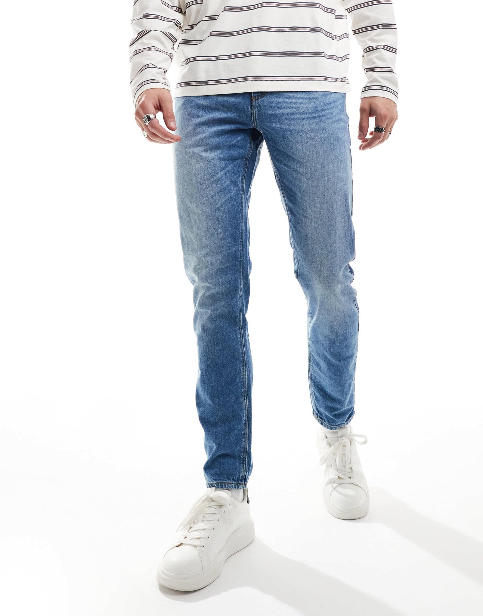 ASOS DESIGN slim jeans in mid wash blue - ASOS Sample Sale