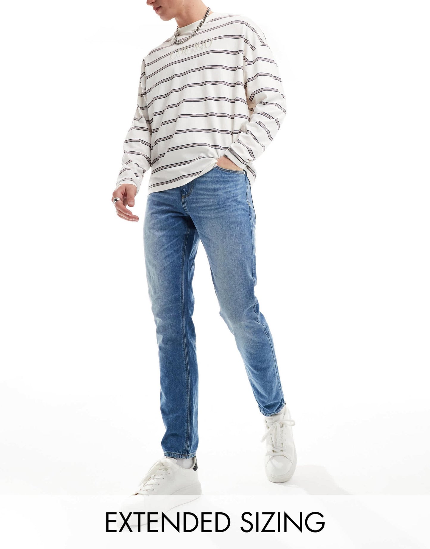 ASOS DESIGN slim jeans in mid wash blue - ASOS Sample Sale