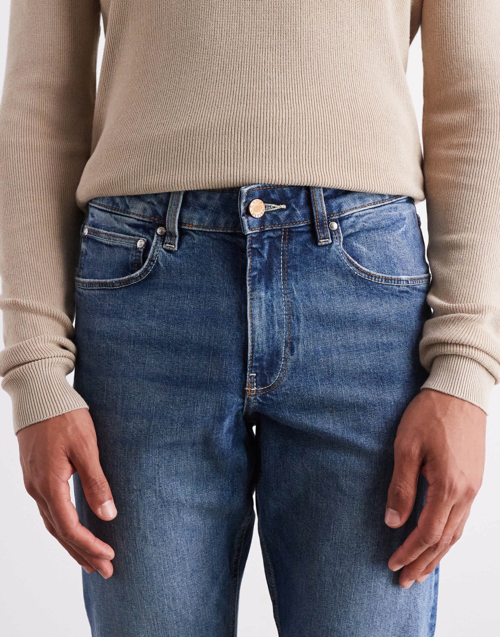 ASOS DESIGN slim jeans in mid wash blue - ASOS Sample Sale