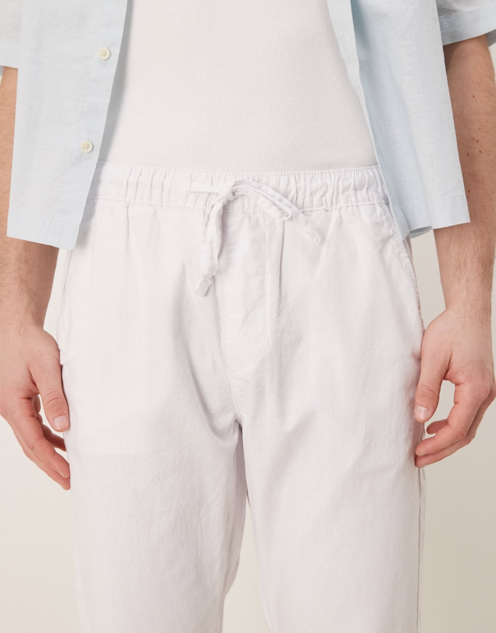 ASOS DESIGN slim linen blend trousers in white - ASOS Sample Sale