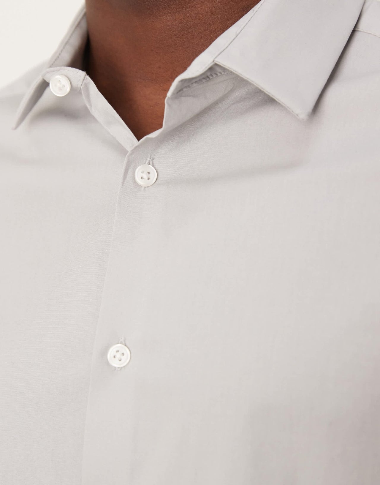 ASOS DESIGN slim poplin shirt in pale grey - ASOS Sample Sale