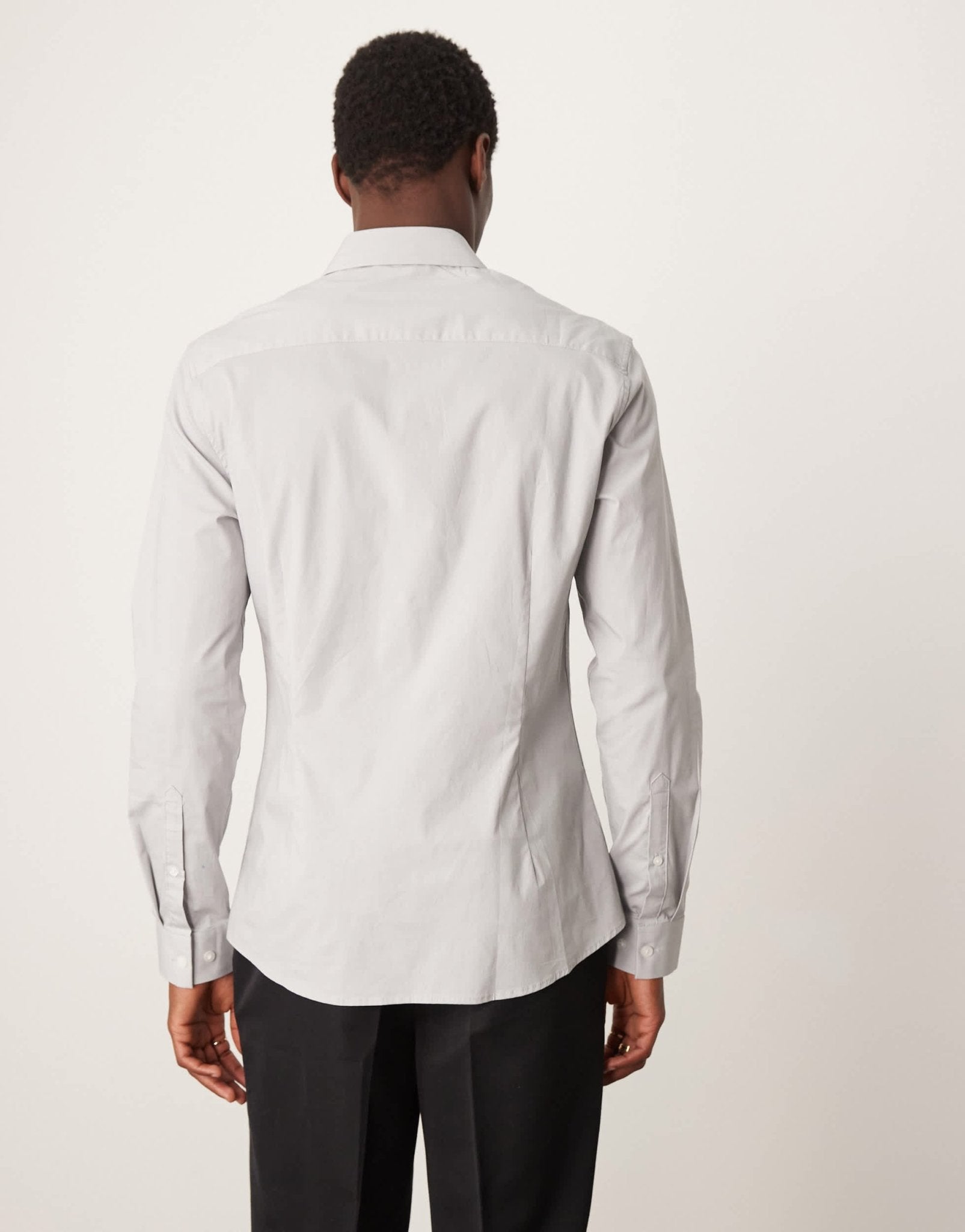 ASOS DESIGN slim poplin shirt in pale grey - ASOS Sample Sale