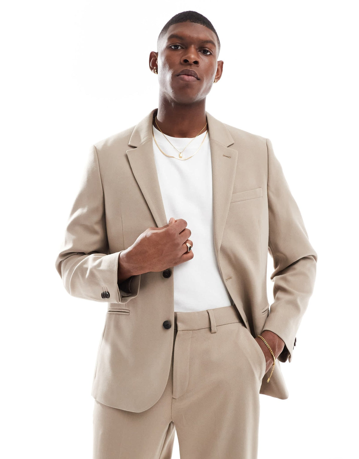 ASOS DESIGN slim suit jacket in brown twill - ASOS Sample Sale