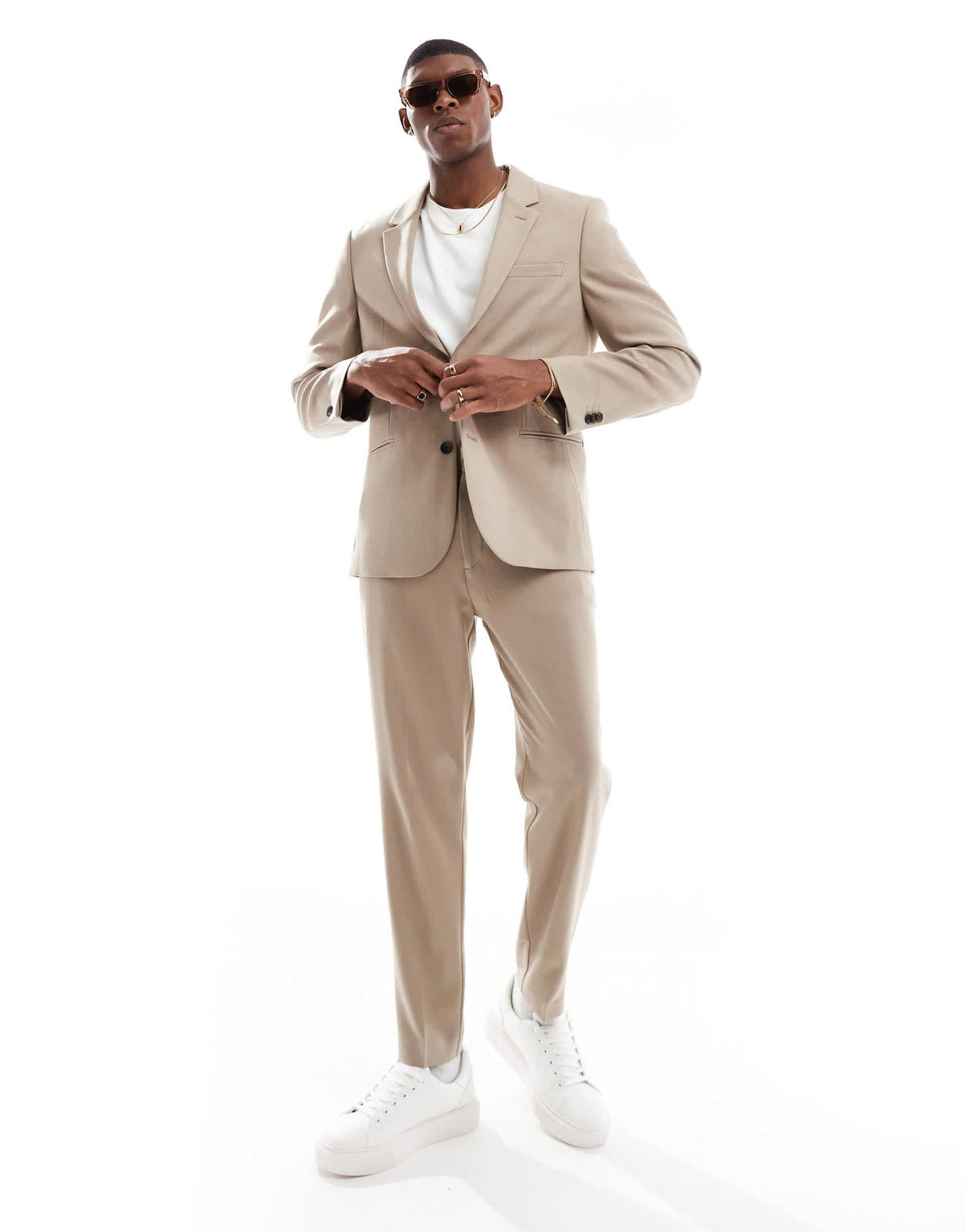 ASOS DESIGN slim suit jacket in brown twill - ASOS Sample Sale