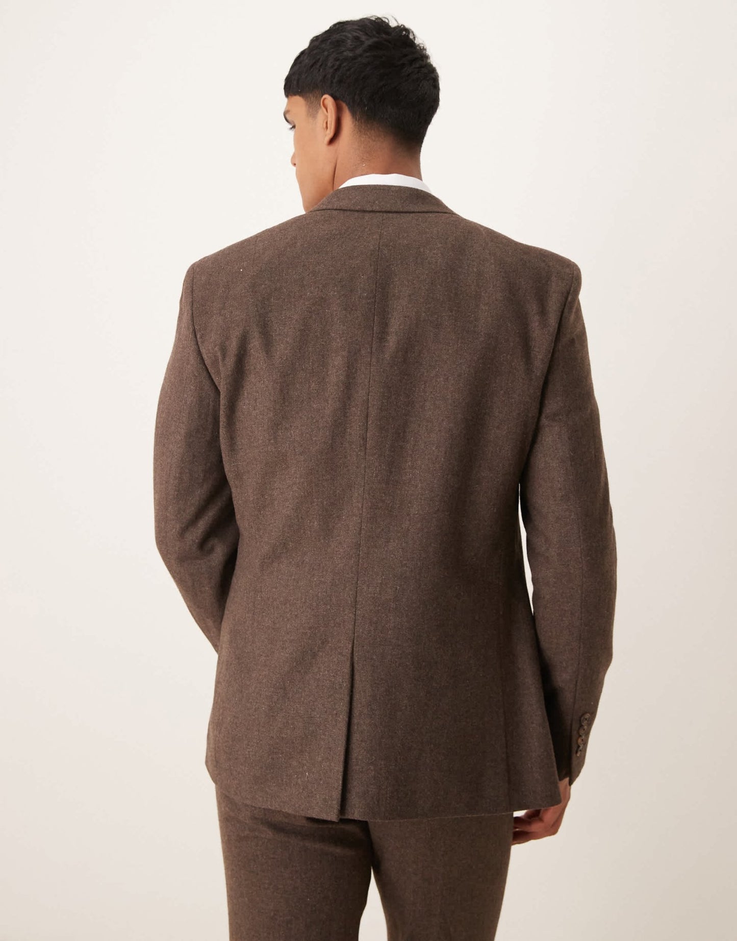 ASOS DESIGN slim suit jacket in brown wool mix flannel - ASOS Sample Sale
