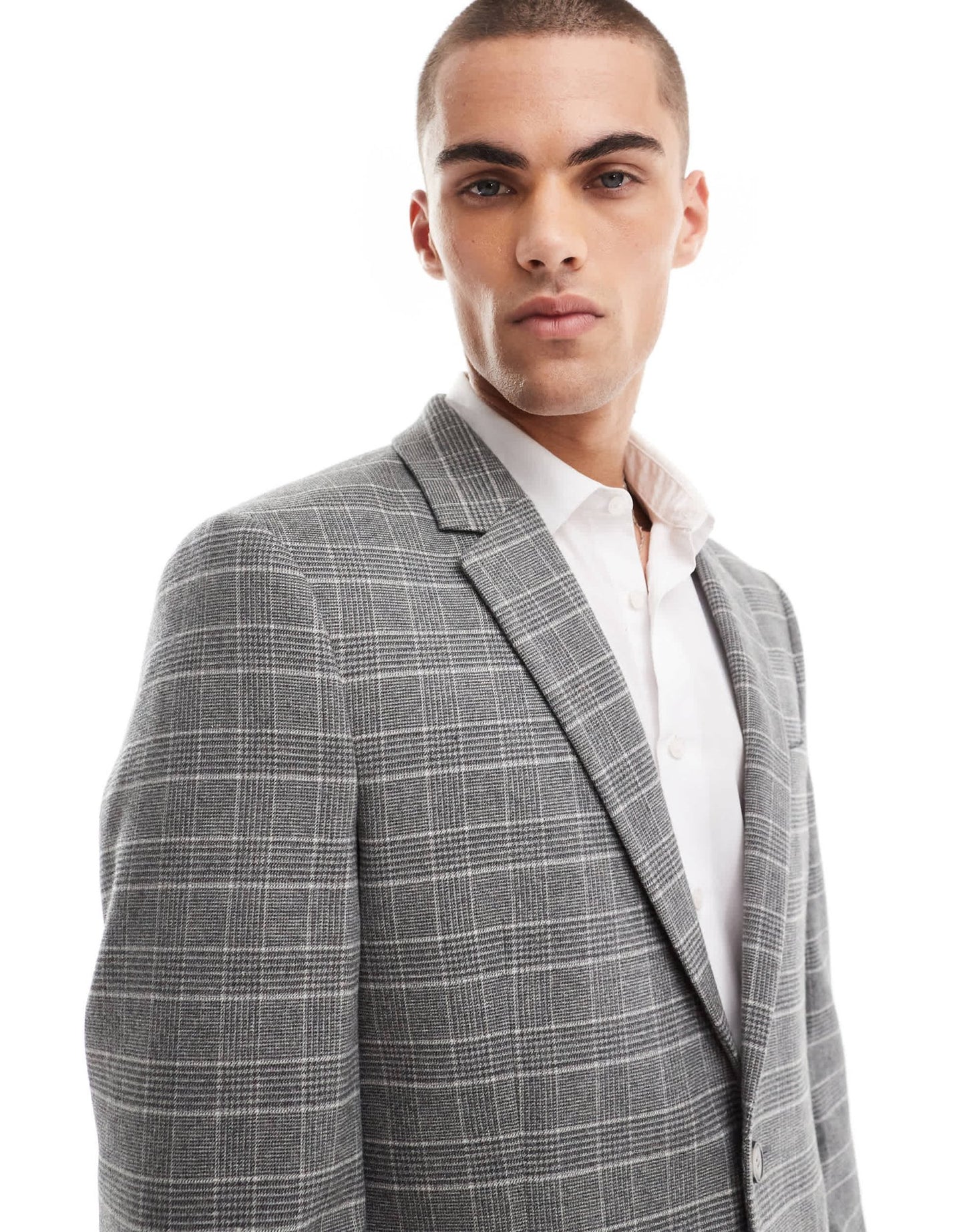 ASOS DESIGN slim suit jacket in brushed charcoal check - ASOS Sample Sale