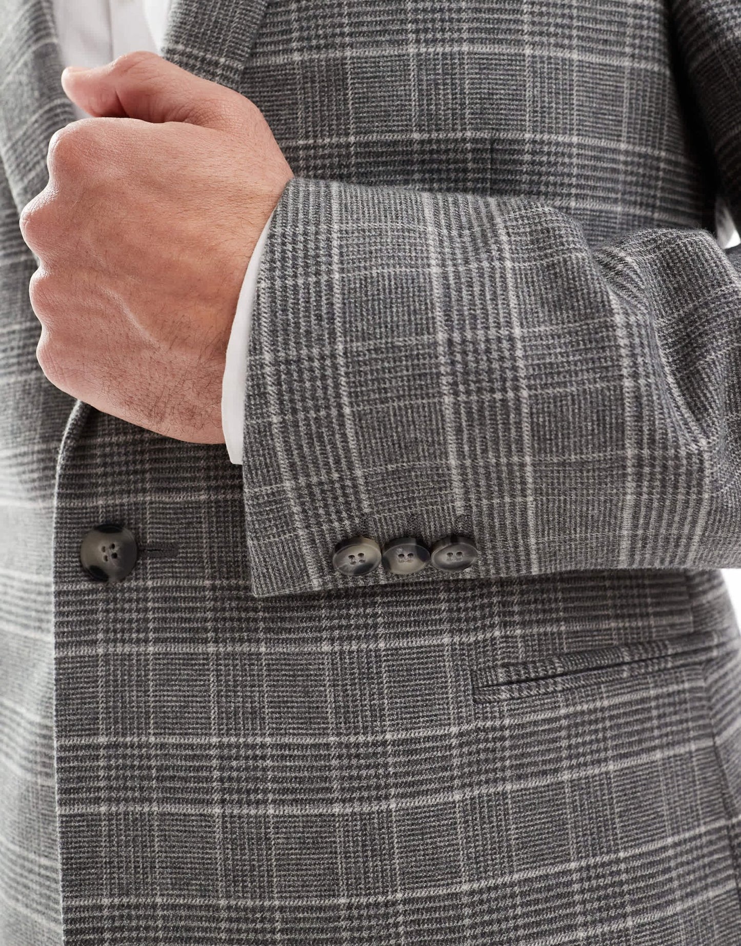 ASOS DESIGN slim suit jacket in brushed charcoal check - ASOS Sample Sale