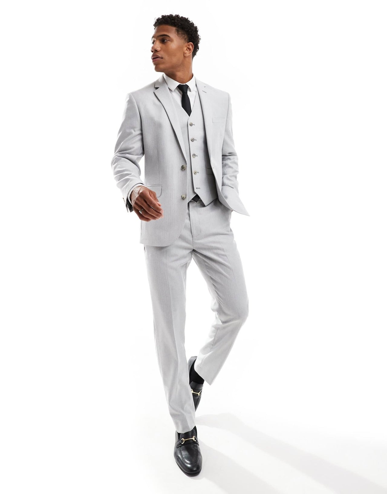 ASOS DESIGN slim suit jacket in grey herringbone - ASOS Sample Sale