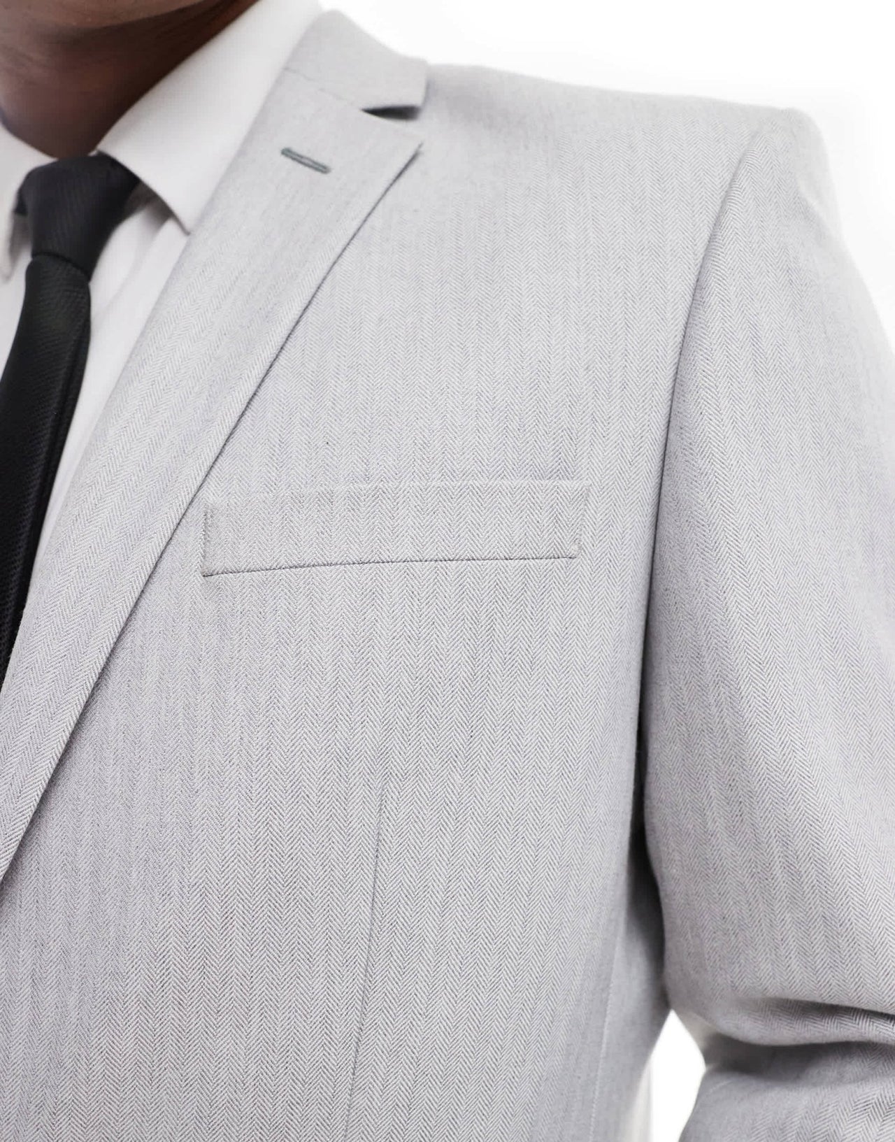 ASOS DESIGN slim suit jacket in grey herringbone - ASOS Sample Sale