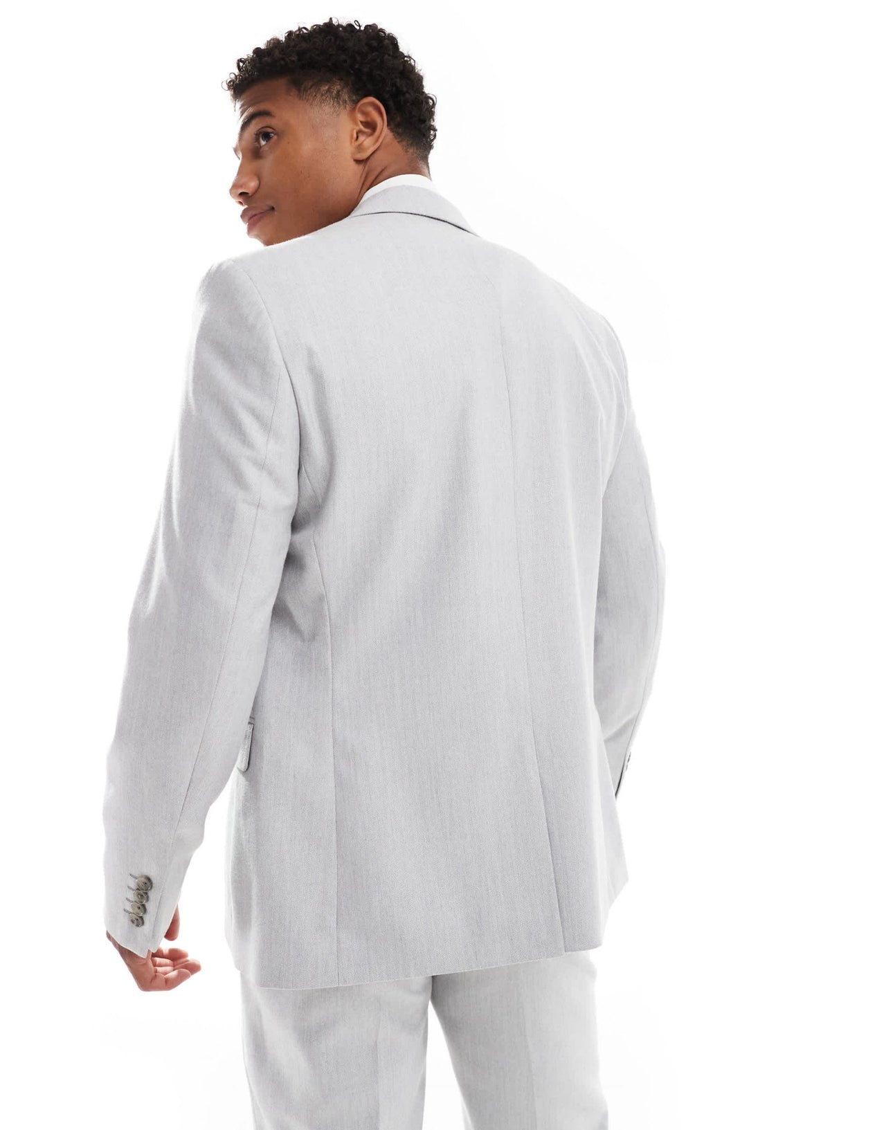 ASOS DESIGN slim suit jacket in grey herringbone - ASOS Sample Sale