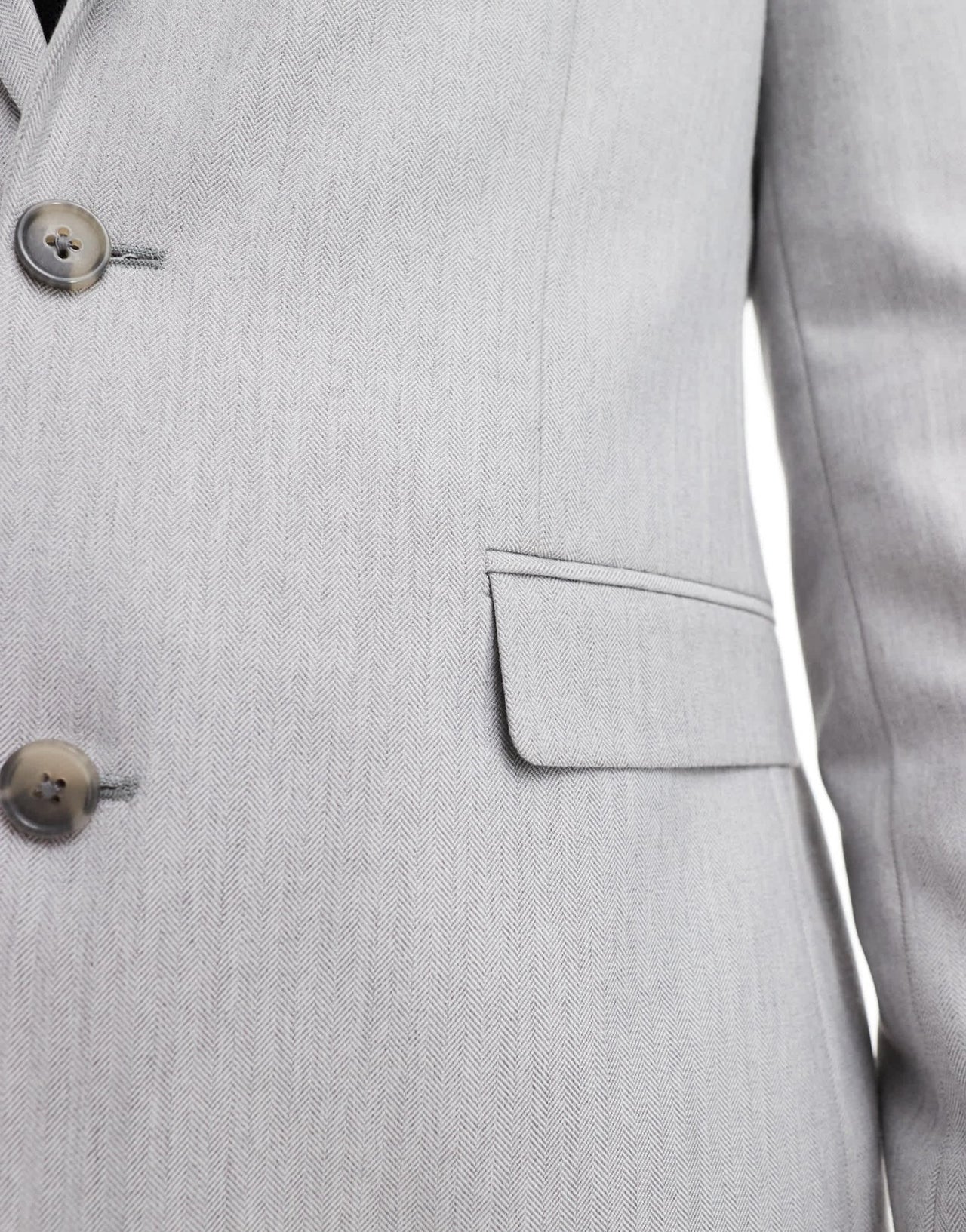 ASOS DESIGN slim suit jacket in grey herringbone - ASOS Sample Sale