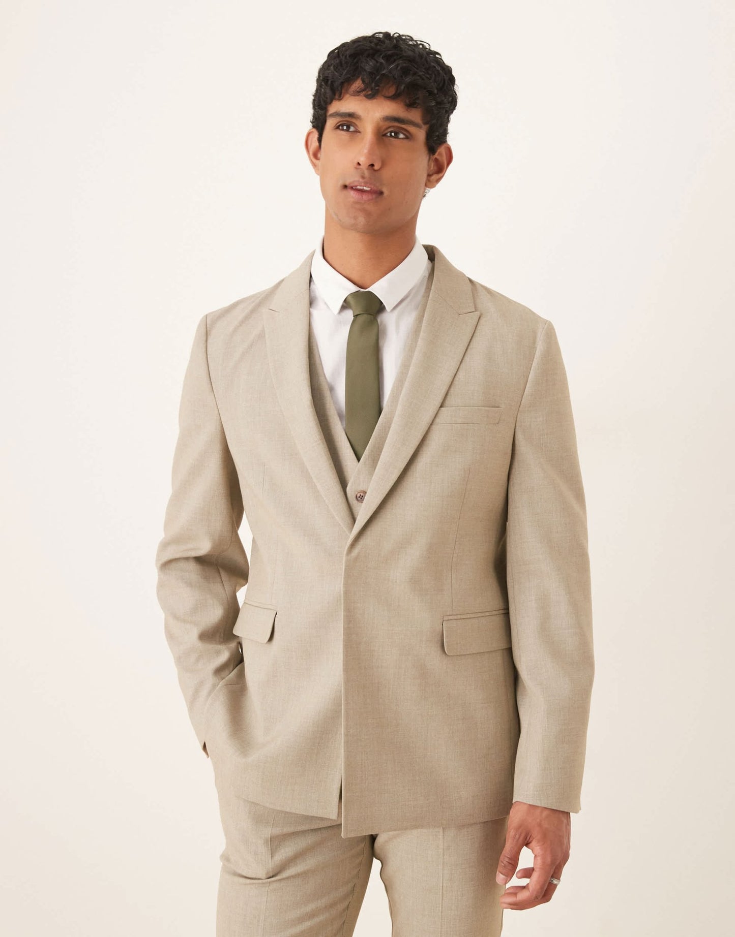 ASOS DESIGN slim suit jacket in light grey melange texture - ASOS Sample Sale