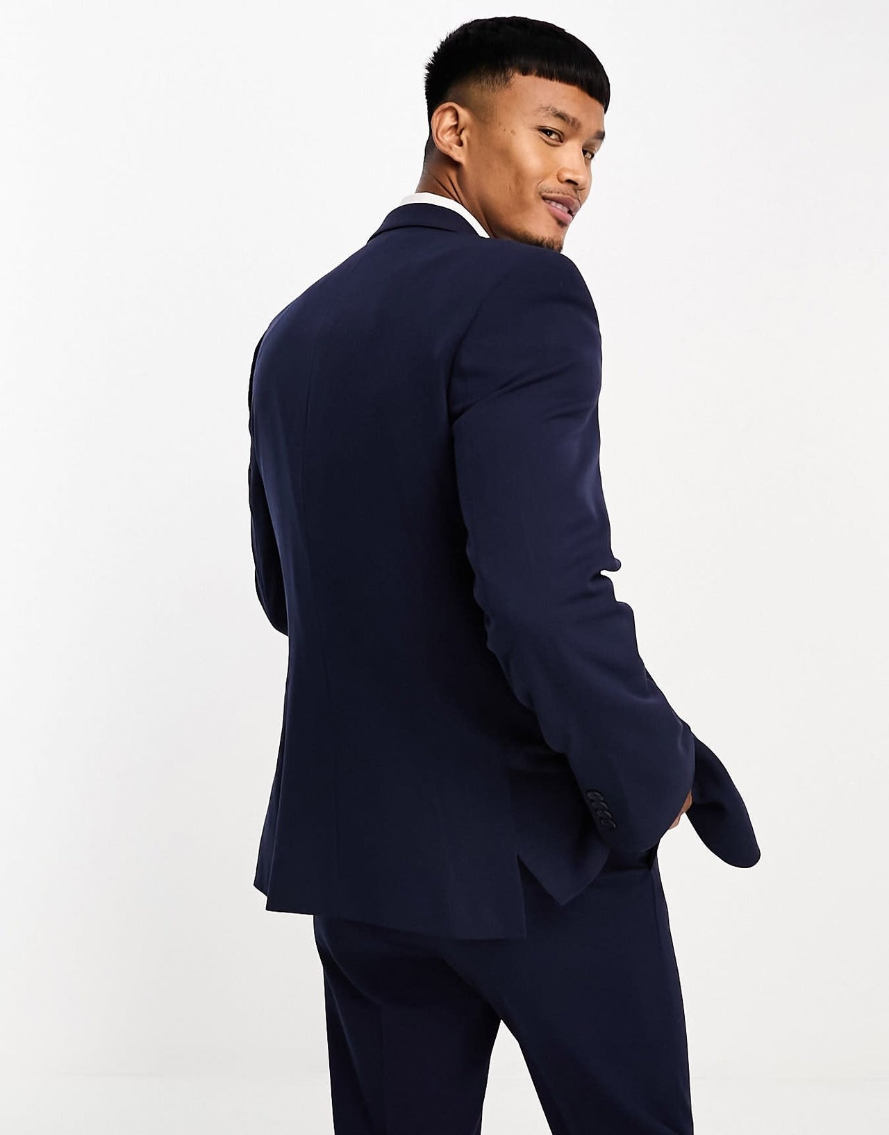 ASOS DESIGN slim suit jacket in navy - ASOS Sample Sale