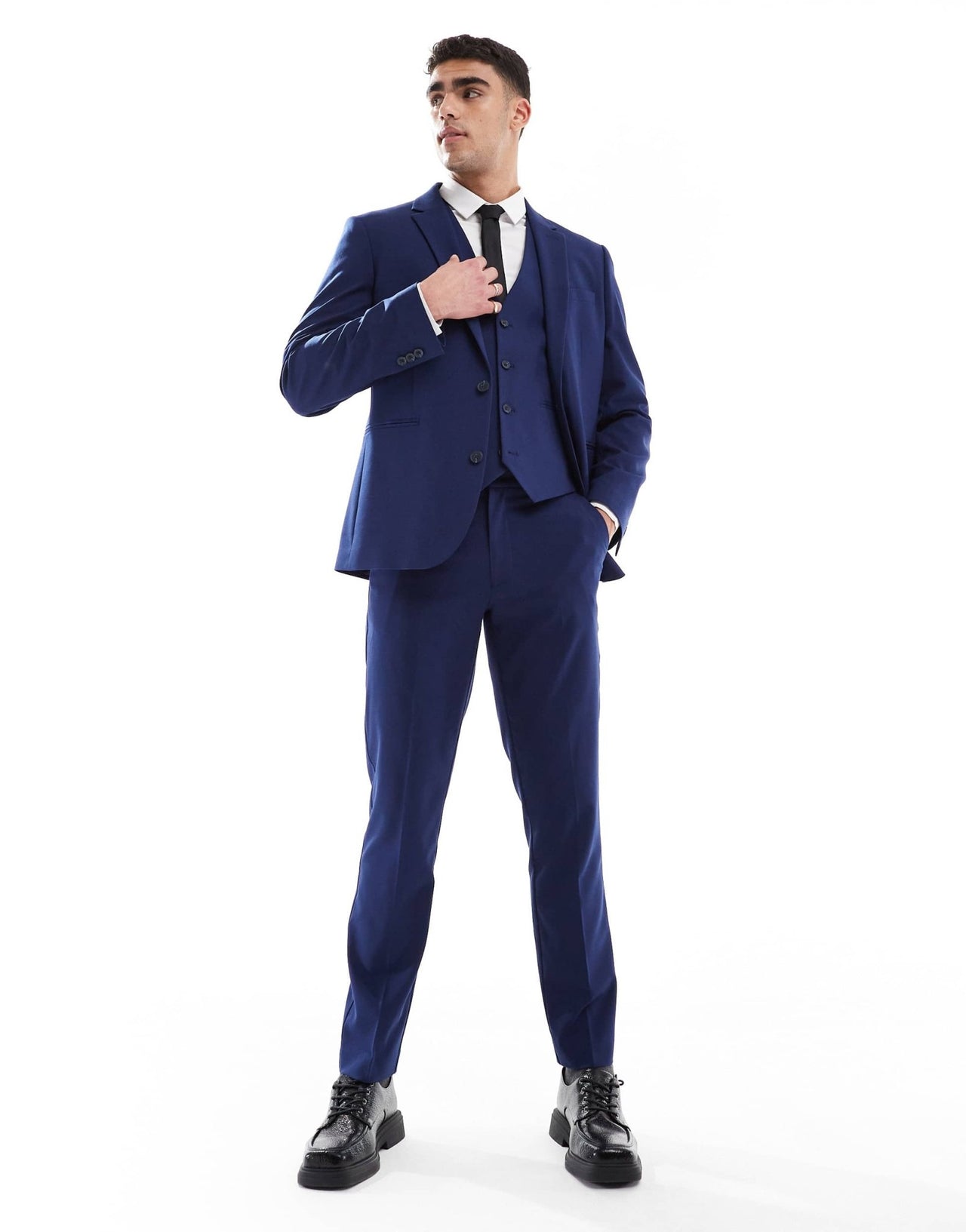 ASOS DESIGN slim suit jacket in navy - ASOS Sample Sale