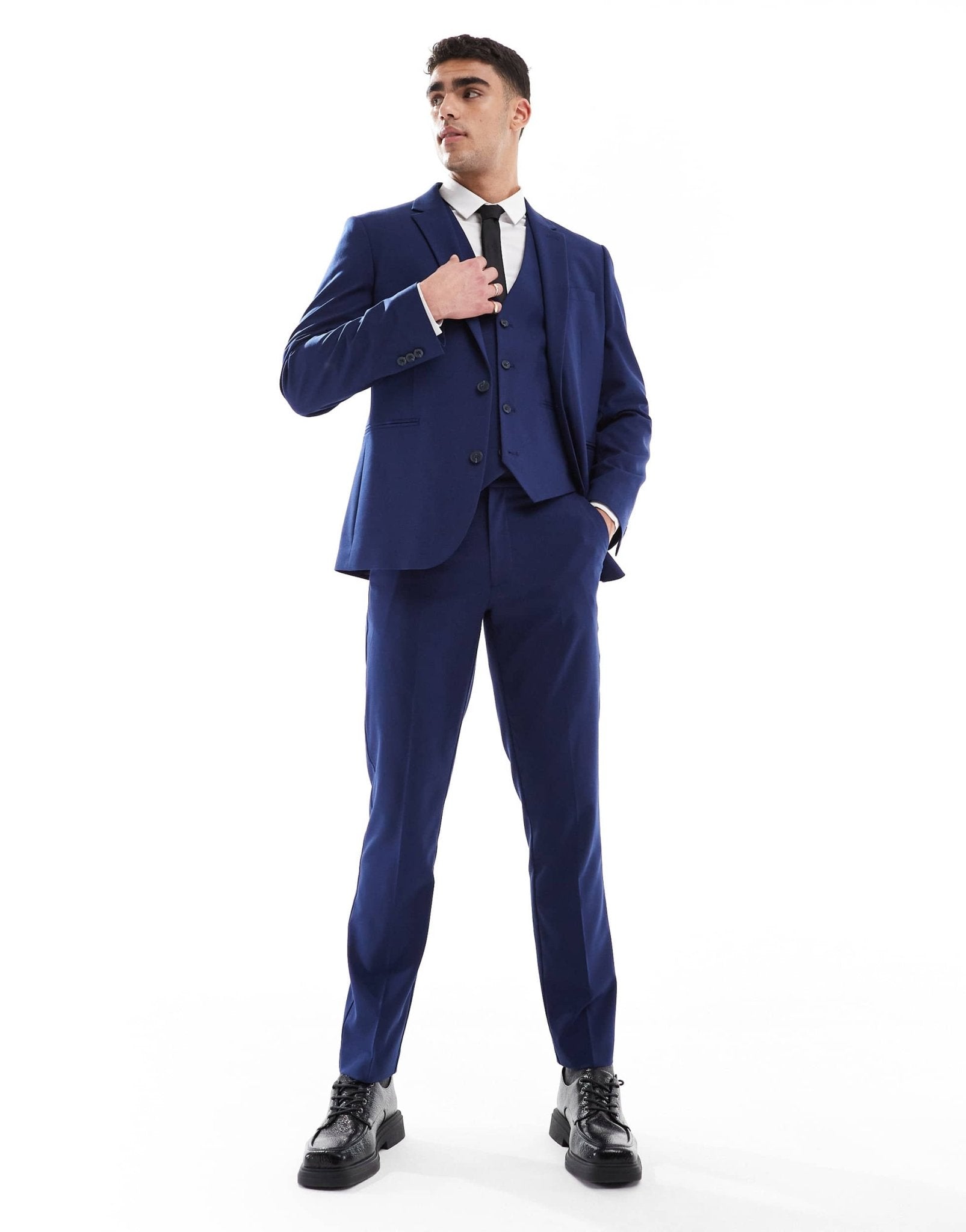 ASOS DESIGN slim suit jacket in navy - ASOS Sample Sale