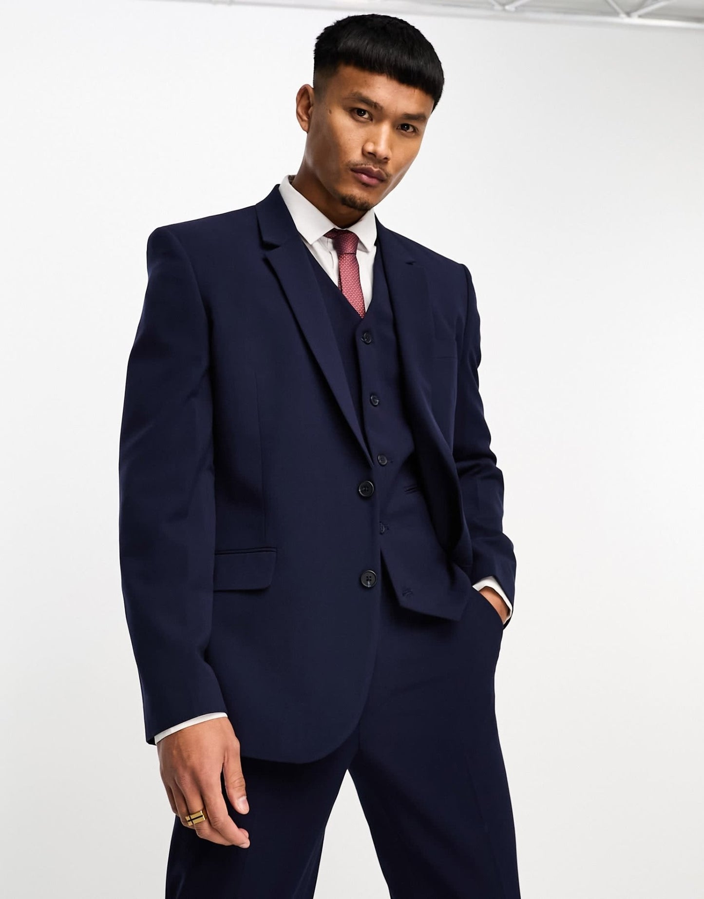 ASOS DESIGN slim suit jacket in navy - ASOS Sample Sale