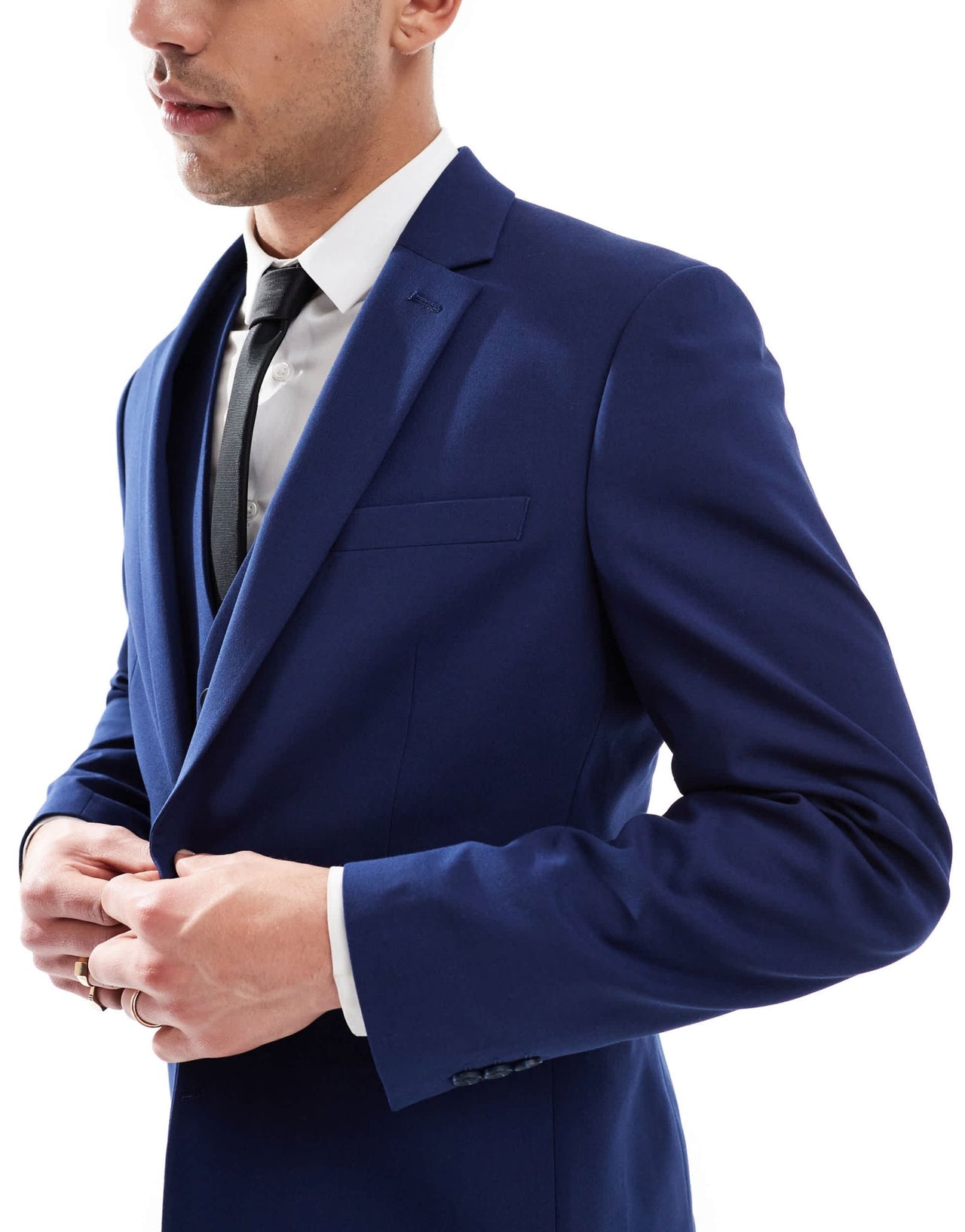 ASOS DESIGN slim suit jacket in navy - ASOS Sample Sale