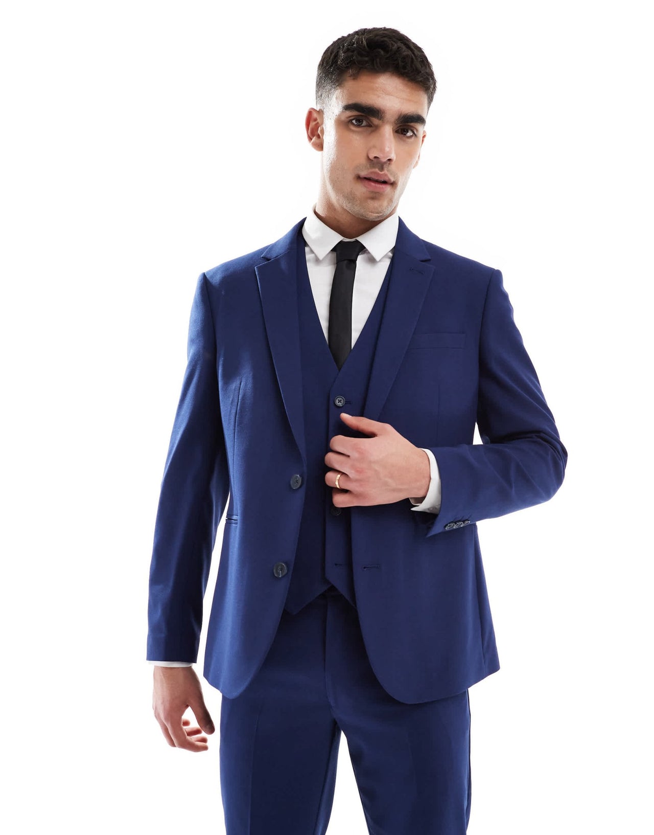 ASOS DESIGN slim suit jacket in navy - ASOS Sample Sale