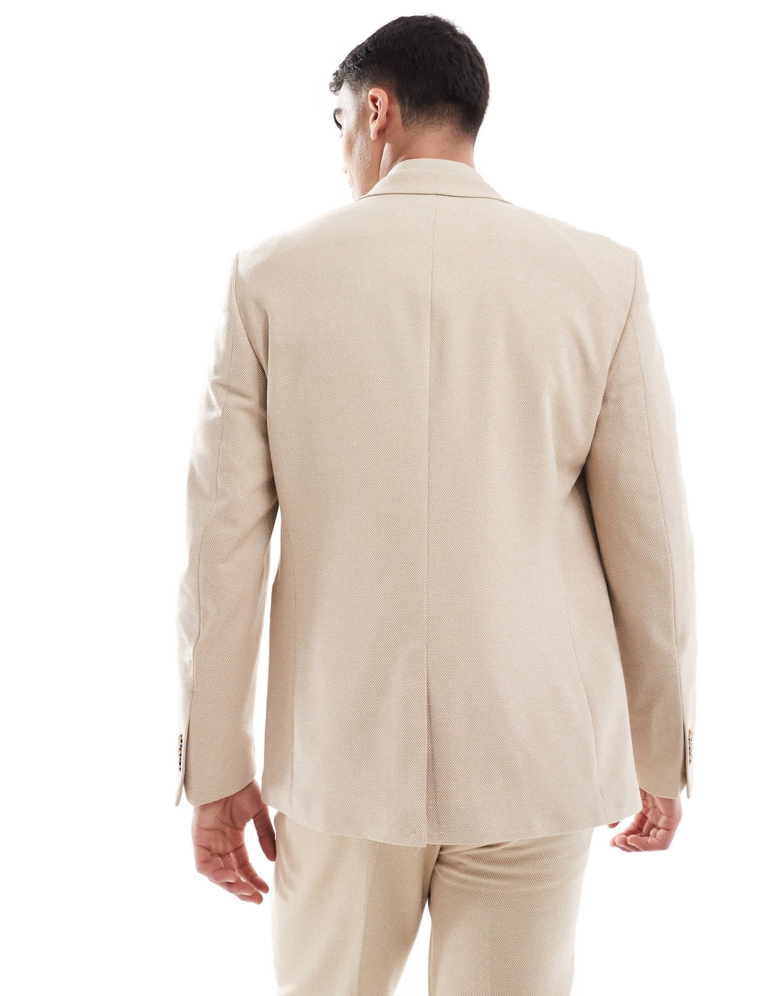 ASOS DESIGN slim suit jacket in textured stone fabric - ASOS Sample Sale