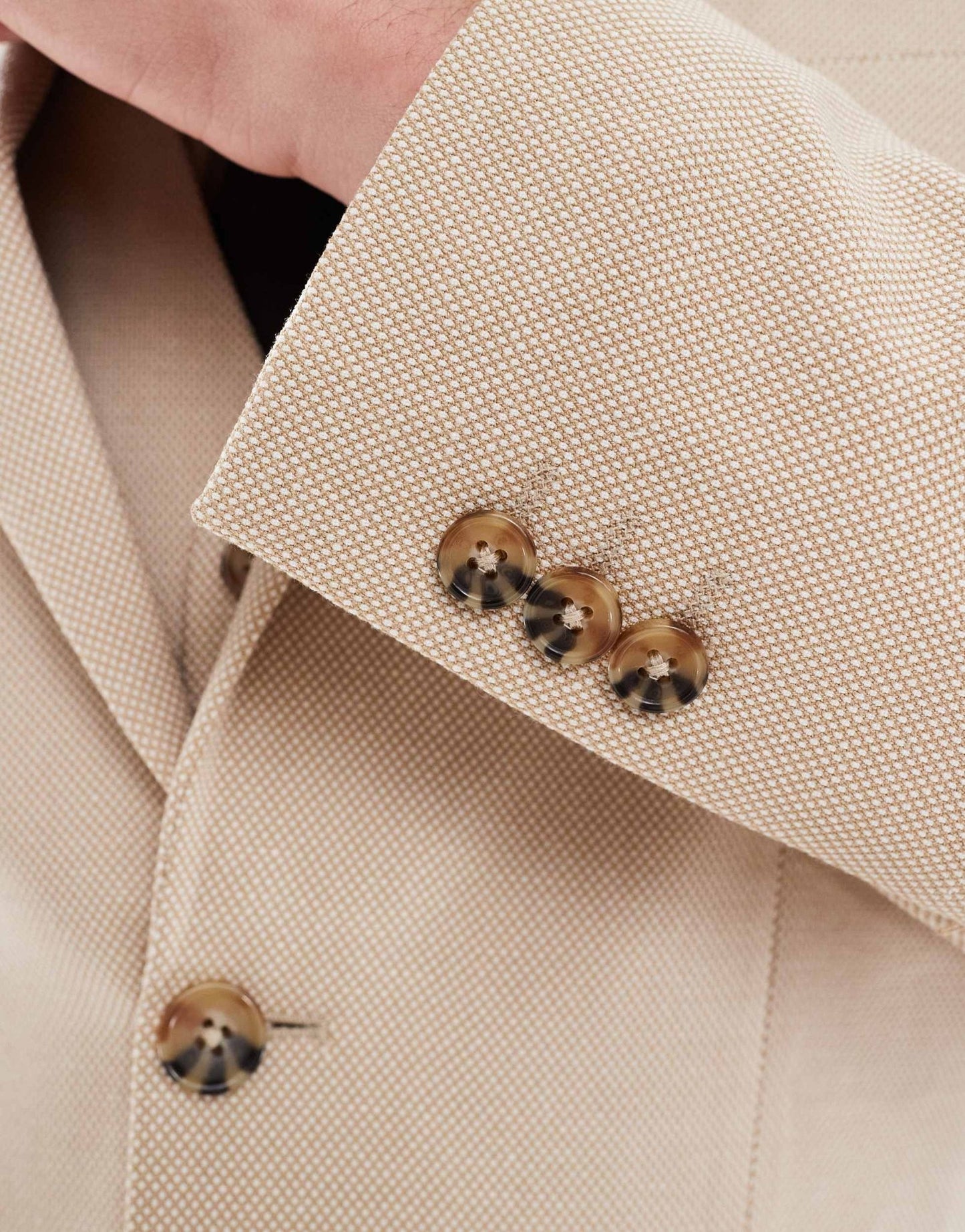 ASOS DESIGN slim suit jacket in textured stone fabric - ASOS Sample Sale