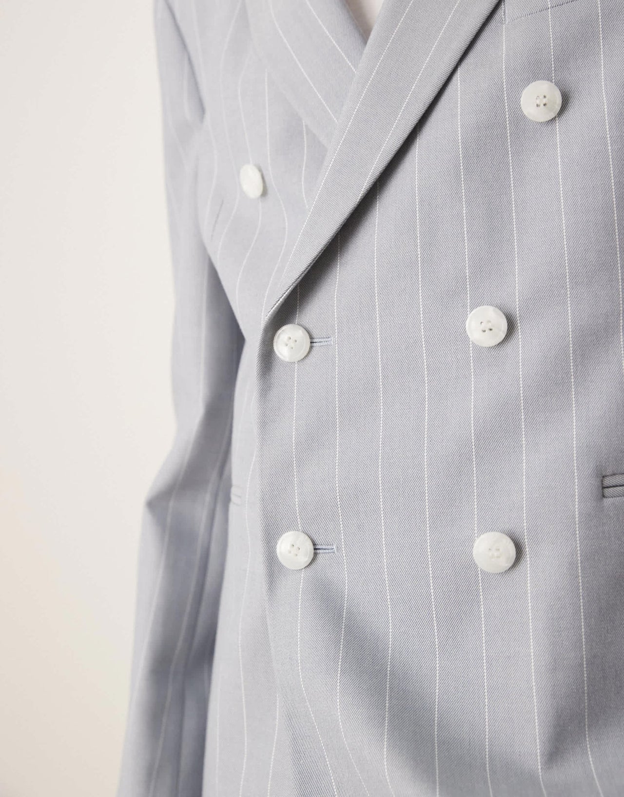 ASOS DESIGN slim suit jacket with linen in blue pinstripe - ASOS Sample Sale