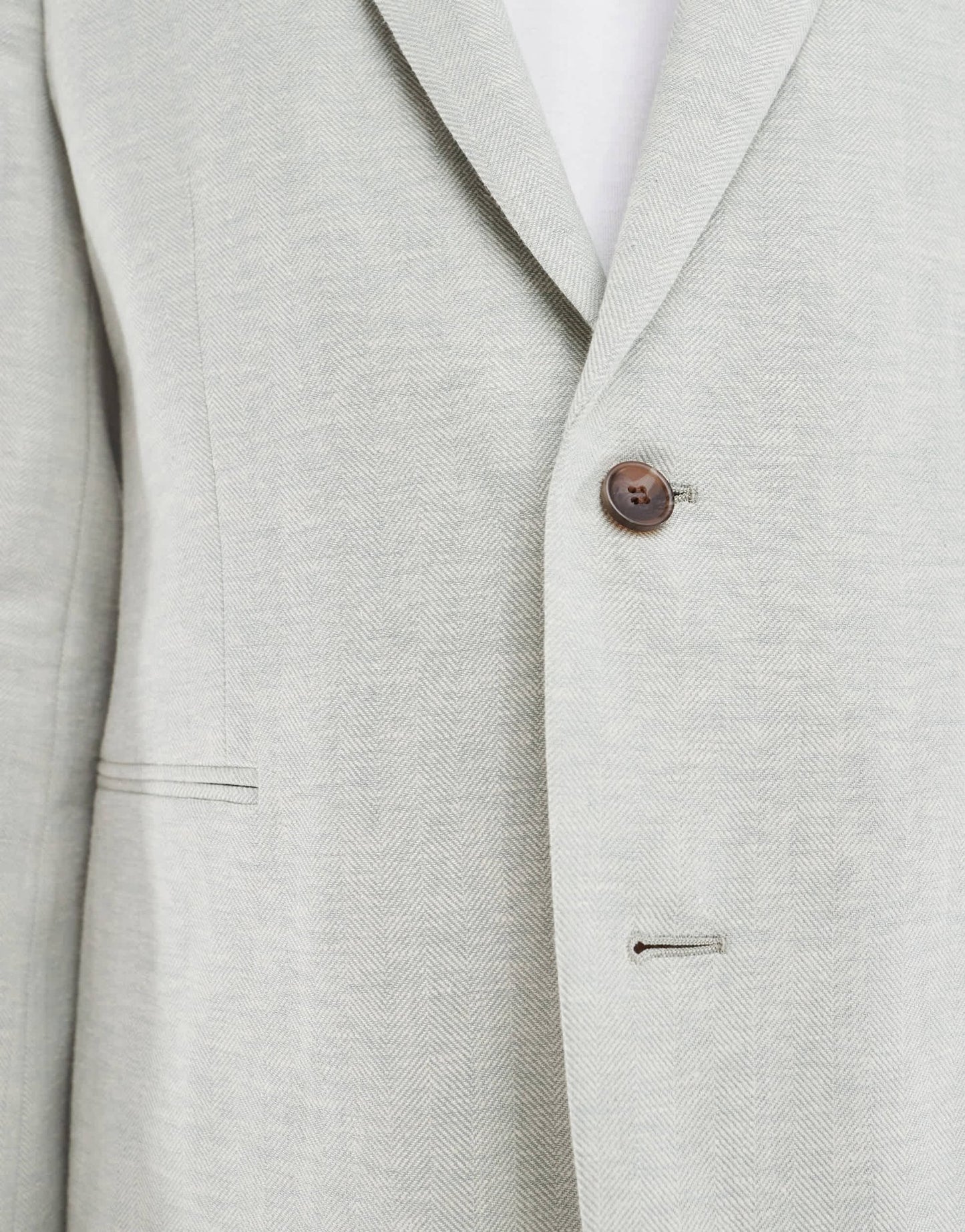 ASOS DESIGN slim suit jacket with linen in light green herringbone - ASOS Sample Sale