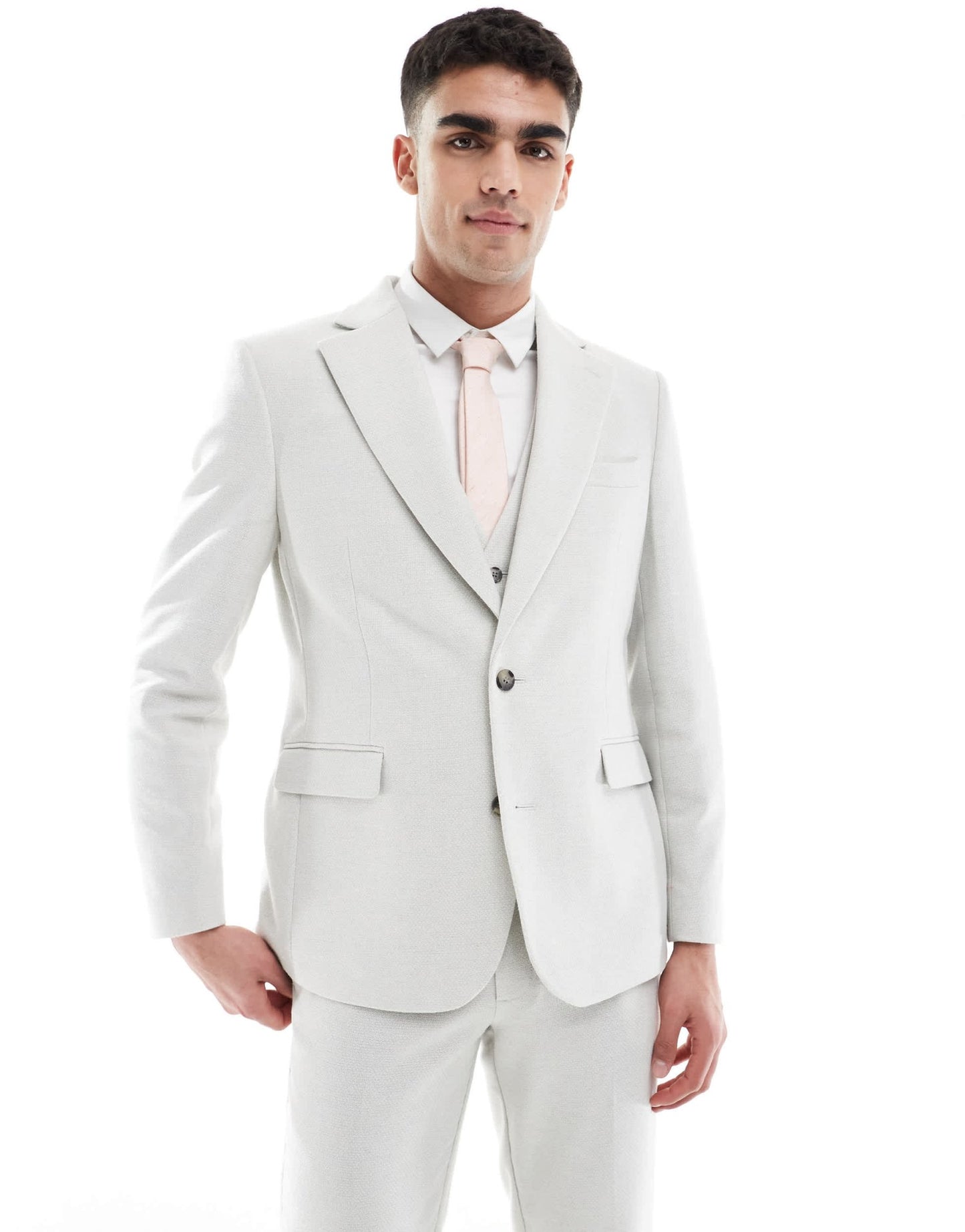 ASOS DESIGN slim suit jacket wool blend in light grey - ASOS Sample Sale