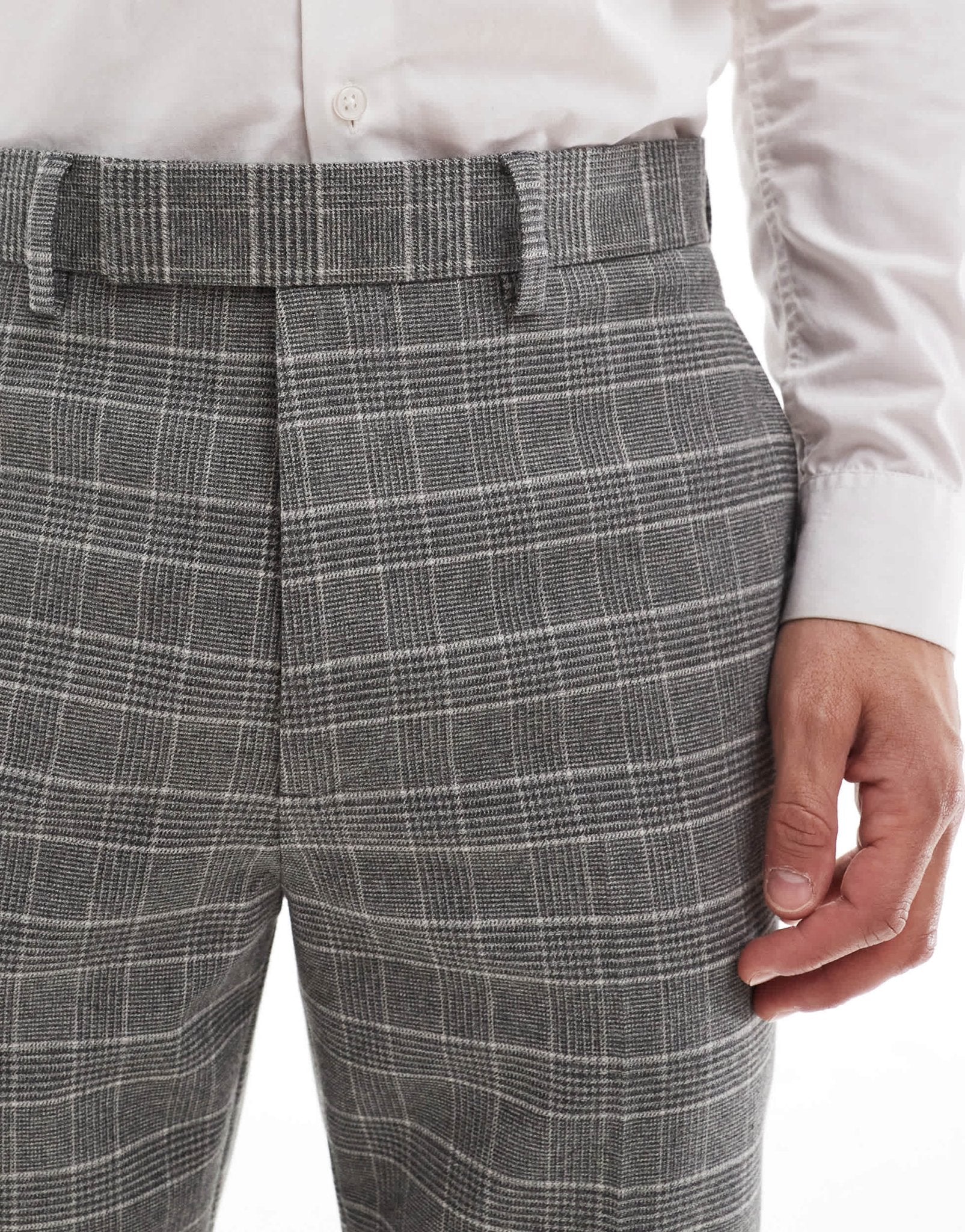 ASOS DESIGN slim suit trousers in brushed charcoal check - ASOS Sample Sale