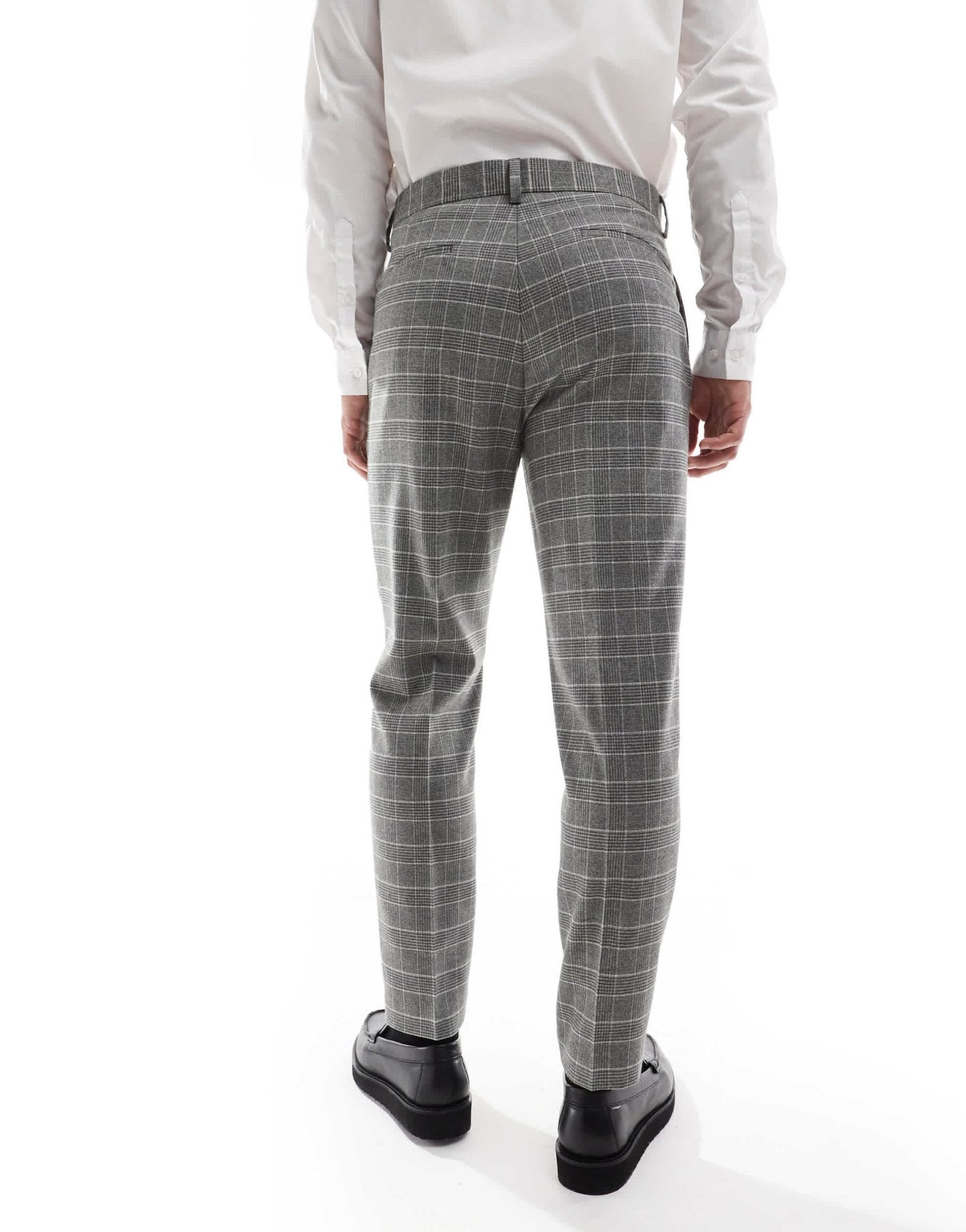 ASOS DESIGN slim suit trousers in brushed charcoal check - ASOS Sample Sale