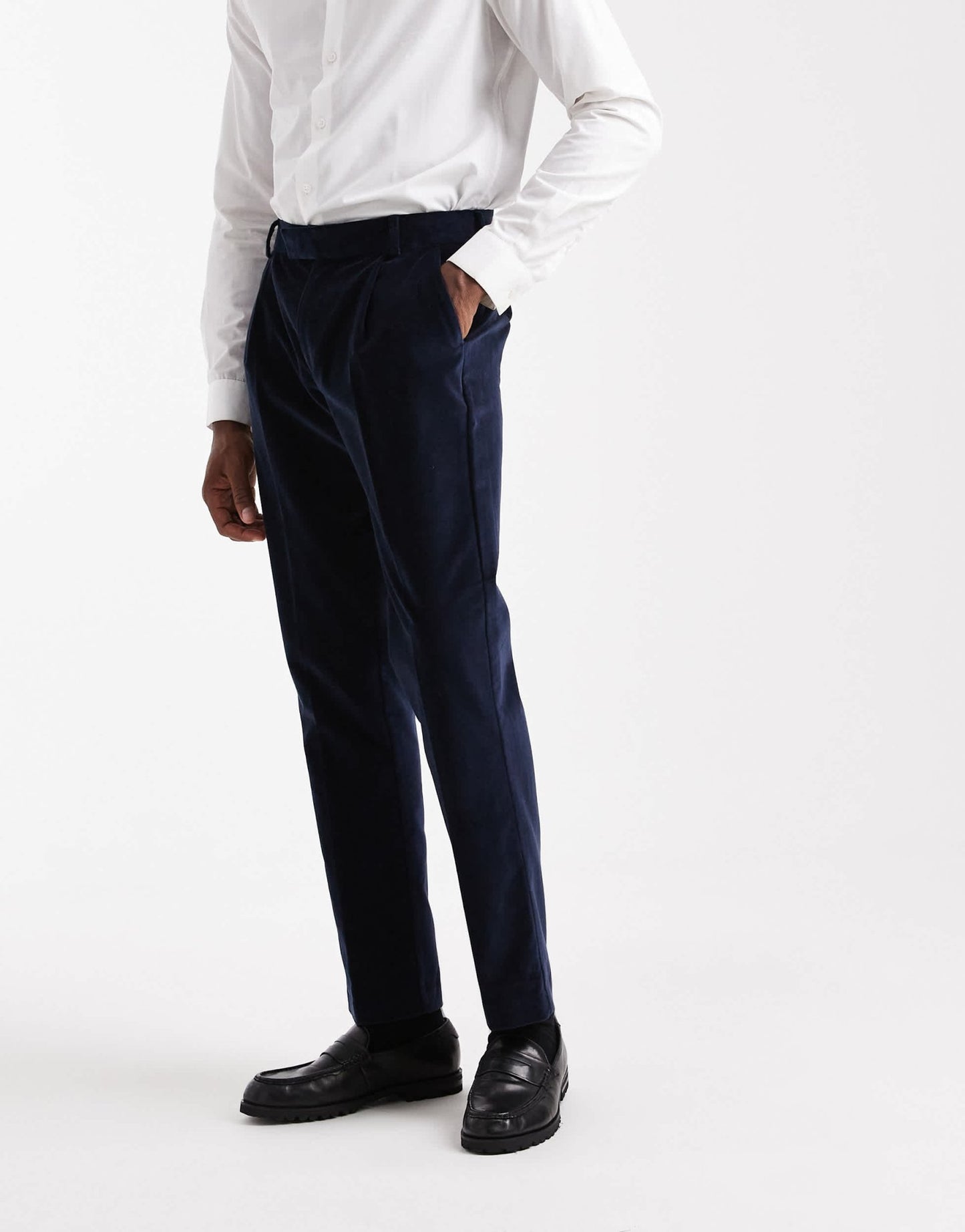 ASOS DESIGN slim suit trousers in navy lightweight velvet - NAVY - ASOS Sample Sale