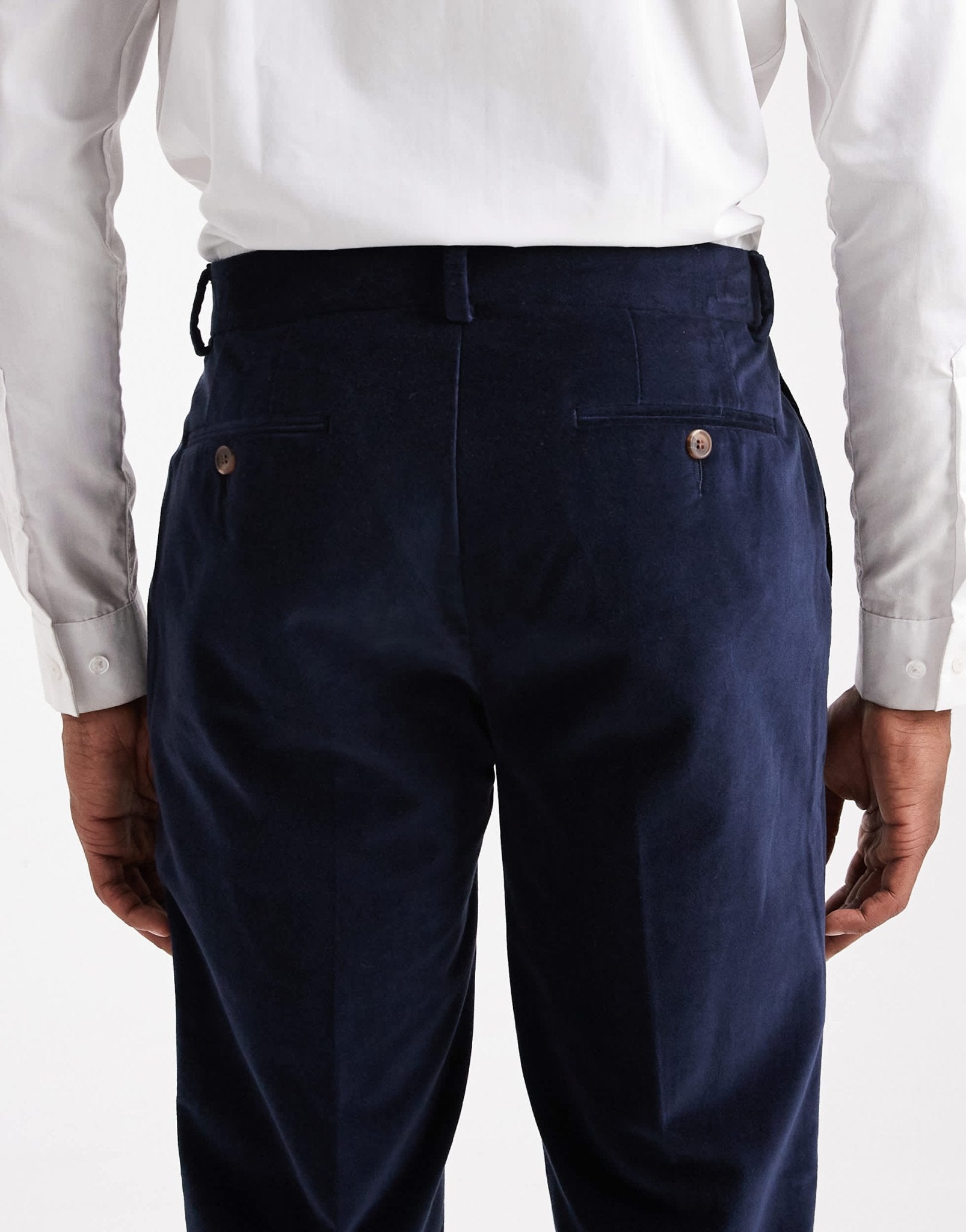 ASOS DESIGN slim suit trousers in navy lightweight velvet - NAVY - ASOS Sample Sale