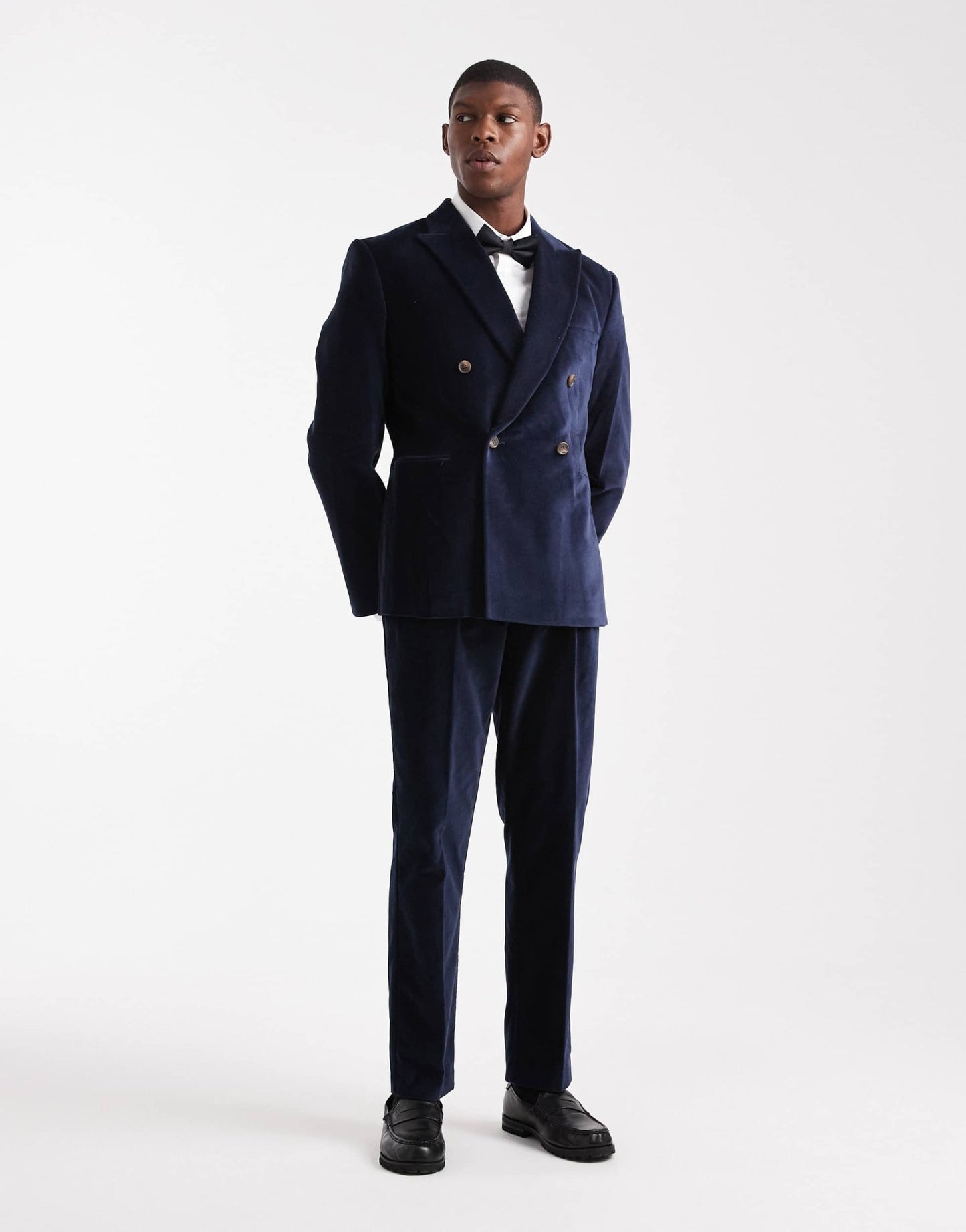 ASOS DESIGN slim suit trousers in navy lightweight velvet - NAVY - ASOS Sample Sale