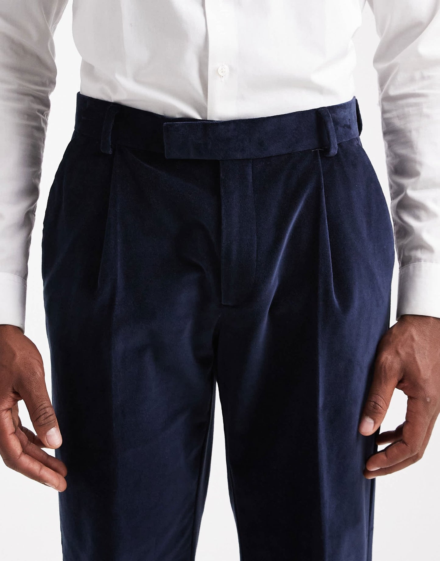 ASOS DESIGN slim suit trousers in navy lightweight velvet - NAVY - ASOS Sample Sale