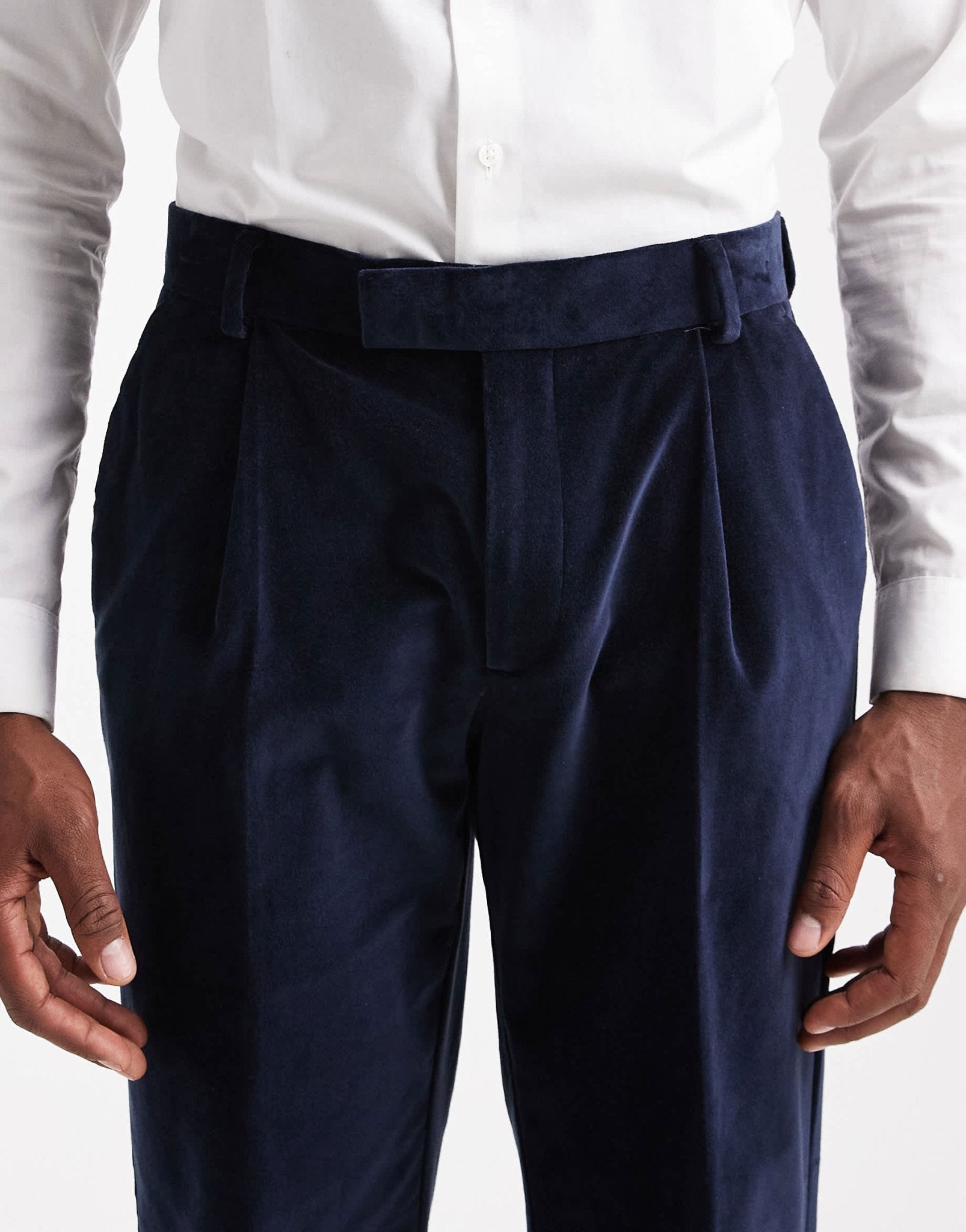 ASOS DESIGN slim suit trousers in navy lightweight velvet - NAVY - ASOS Sample Sale