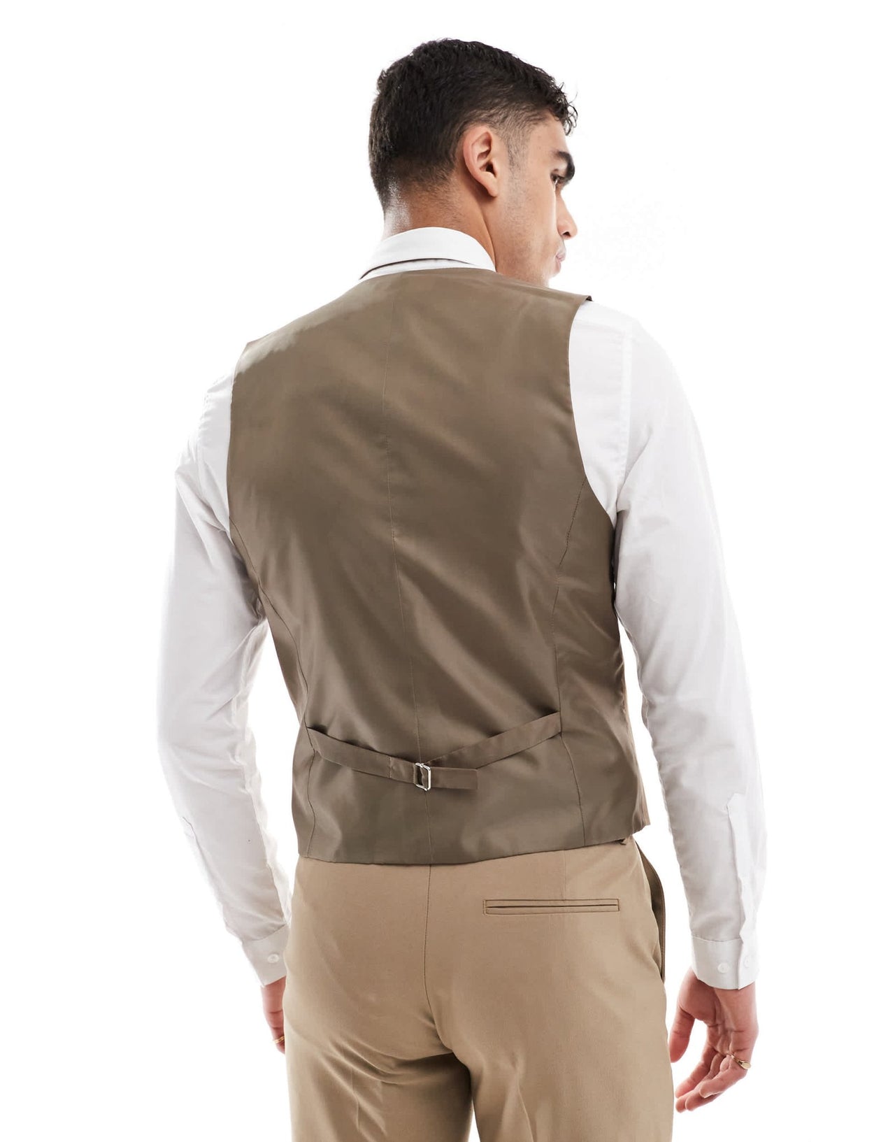 ASOS DESIGN slim suit waistcoat in dark stone - ASOS Sample Sale
