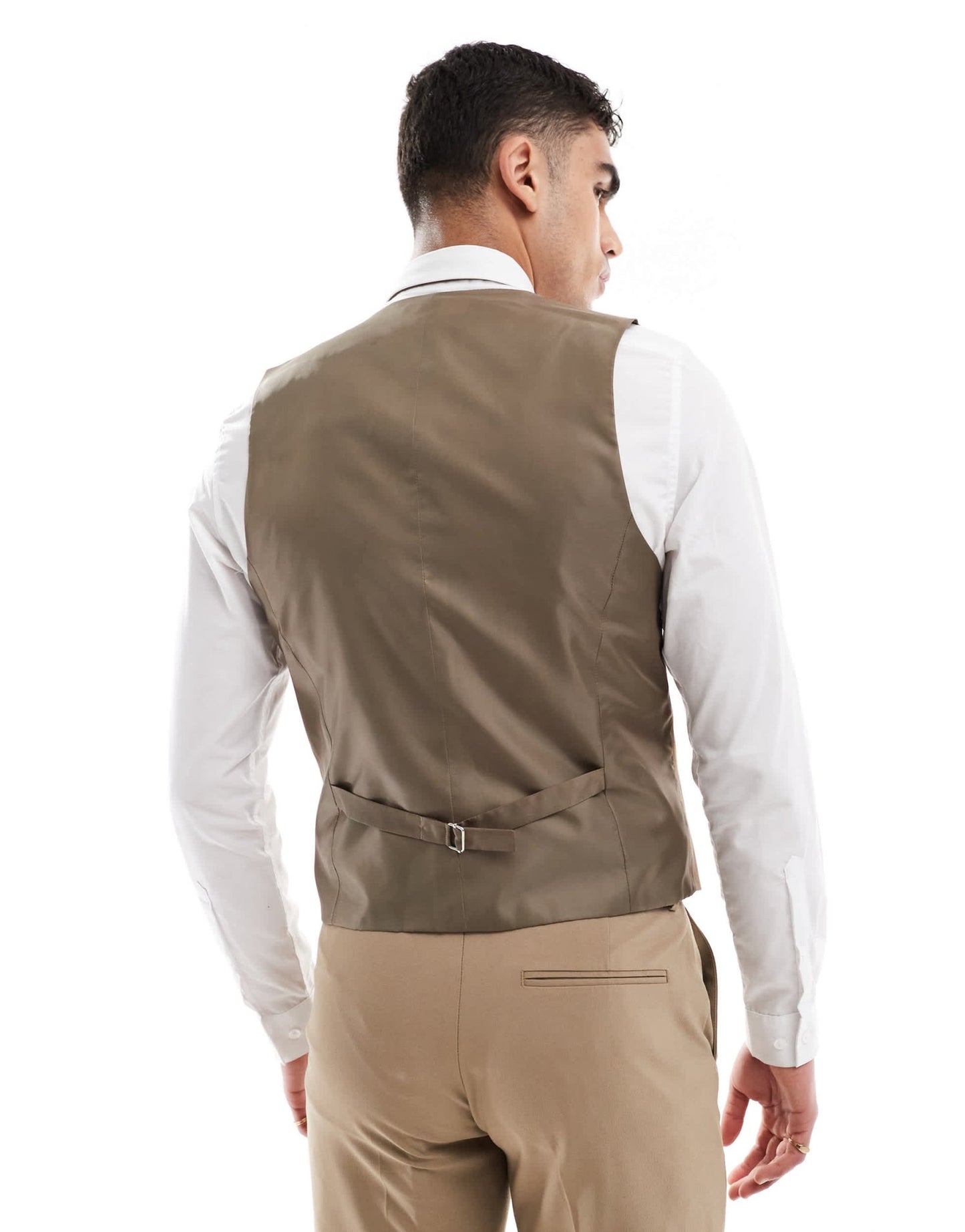 ASOS DESIGN slim suit waistcoat in dark stone - ASOS Sample Sale