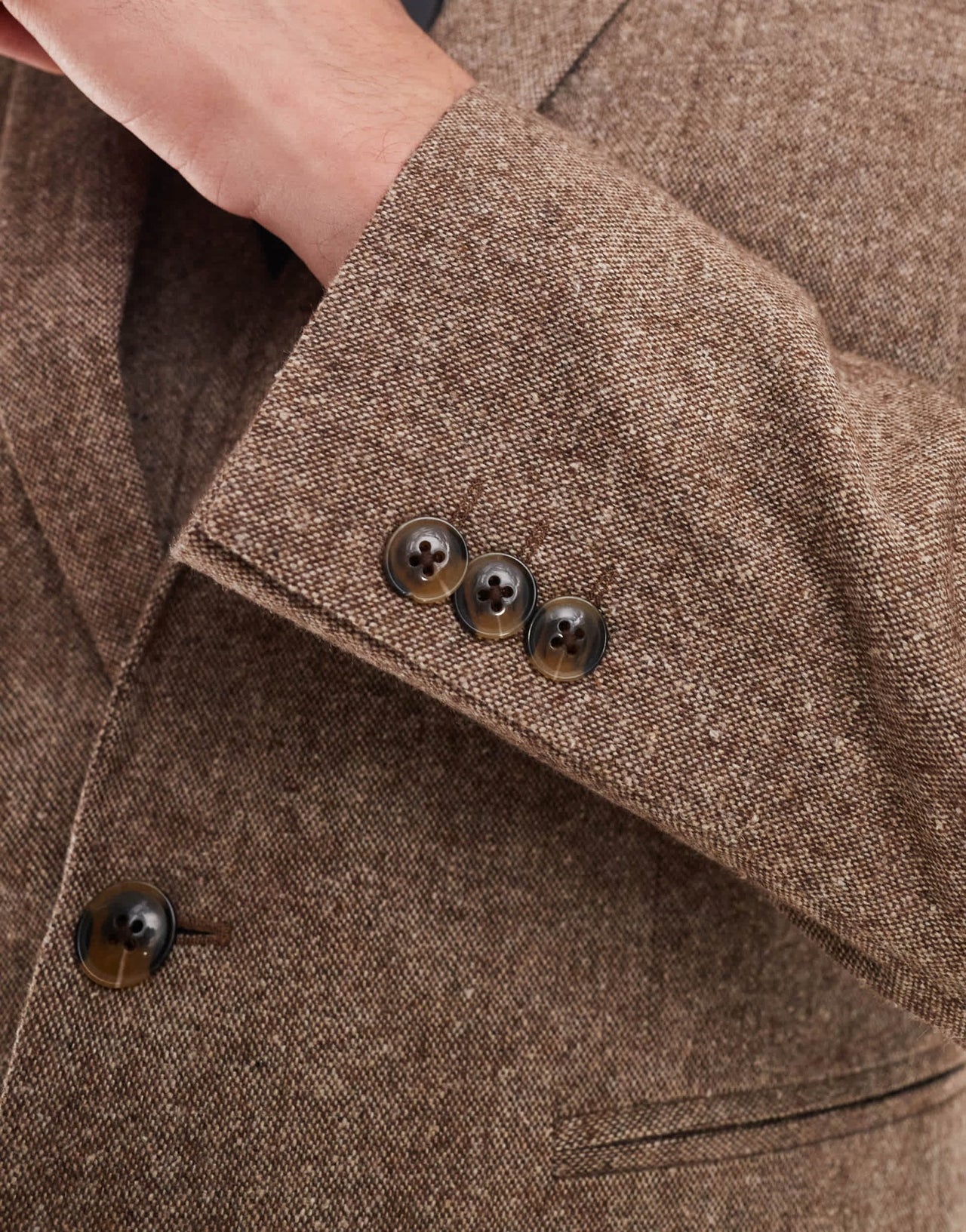 ASOS DESIGN slim wool blend suit jacket in brown - ASOS Sample Sale