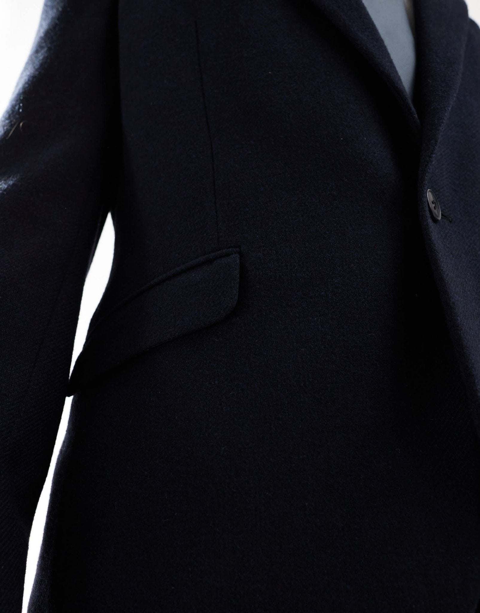 ASOS DESIGN slim wool blend suit jacket in navy twill - ASOS Sample Sale