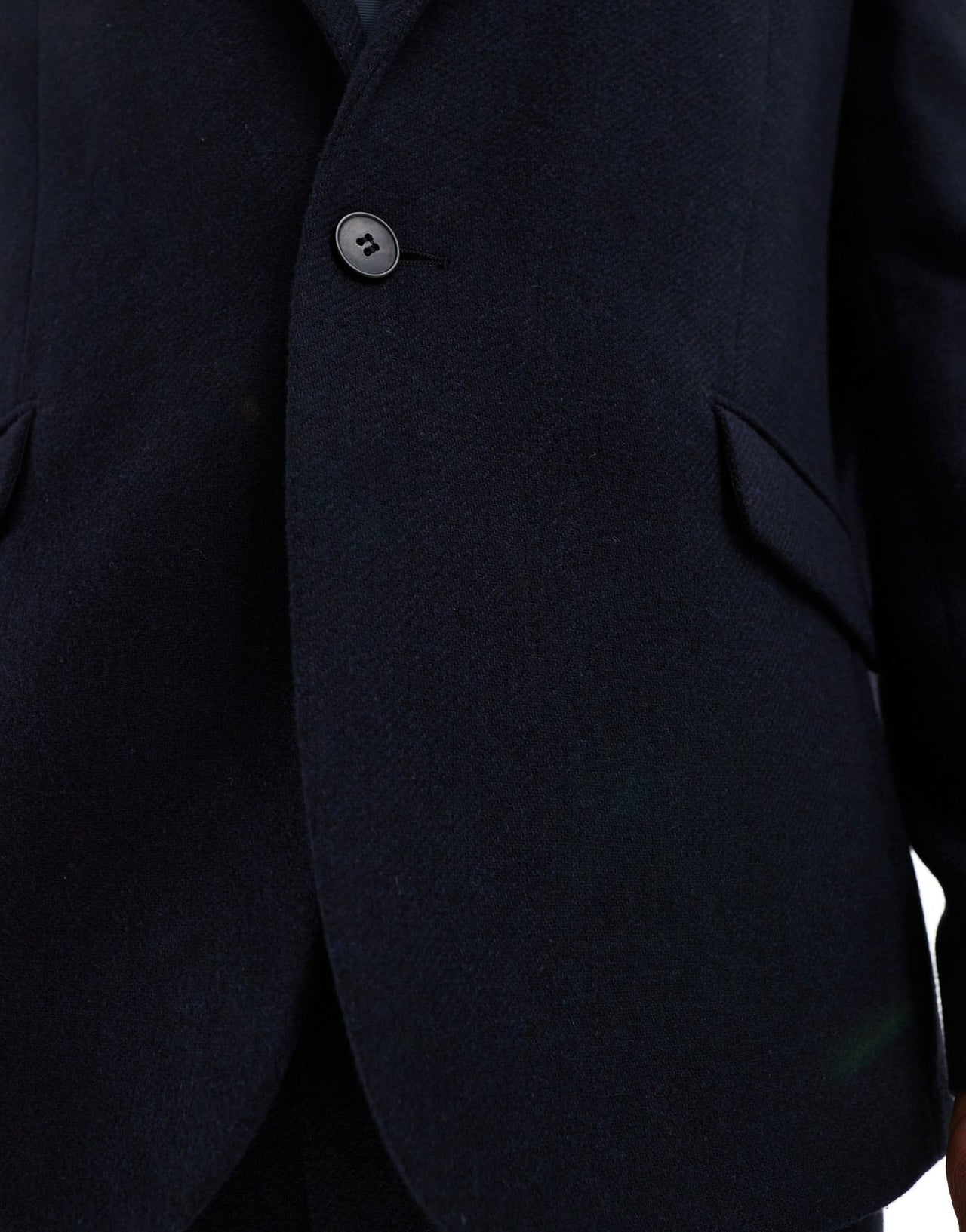 ASOS DESIGN slim wool blend suit jacket in navy twill - ASOS Sample Sale