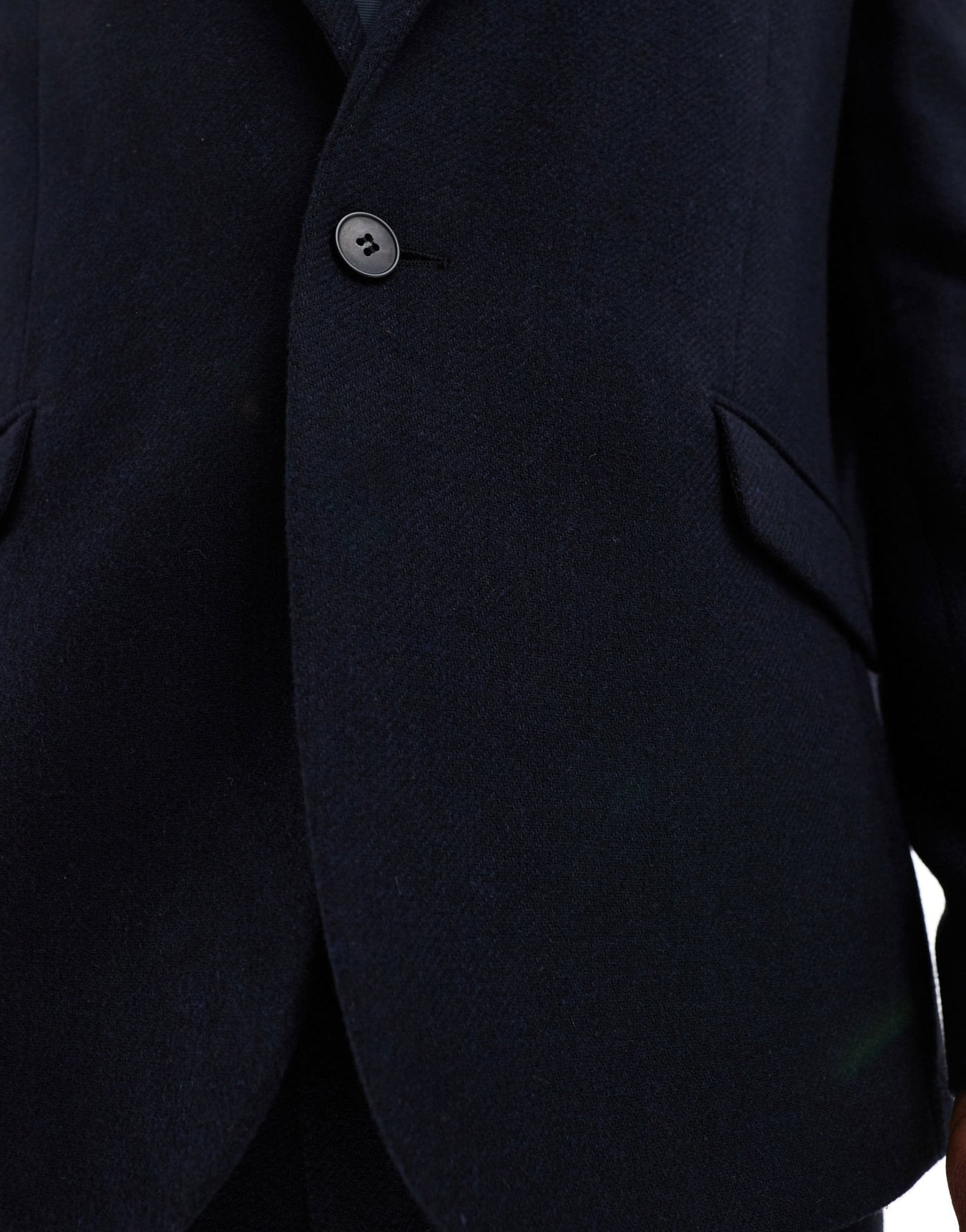 ASOS DESIGN slim wool blend suit jacket in navy twill - ASOS Sample Sale