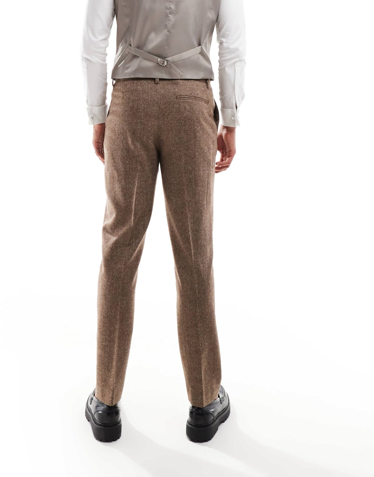 ASOS DESIGN slim wool blend suit trousers in brown - ASOS Sample Sale
