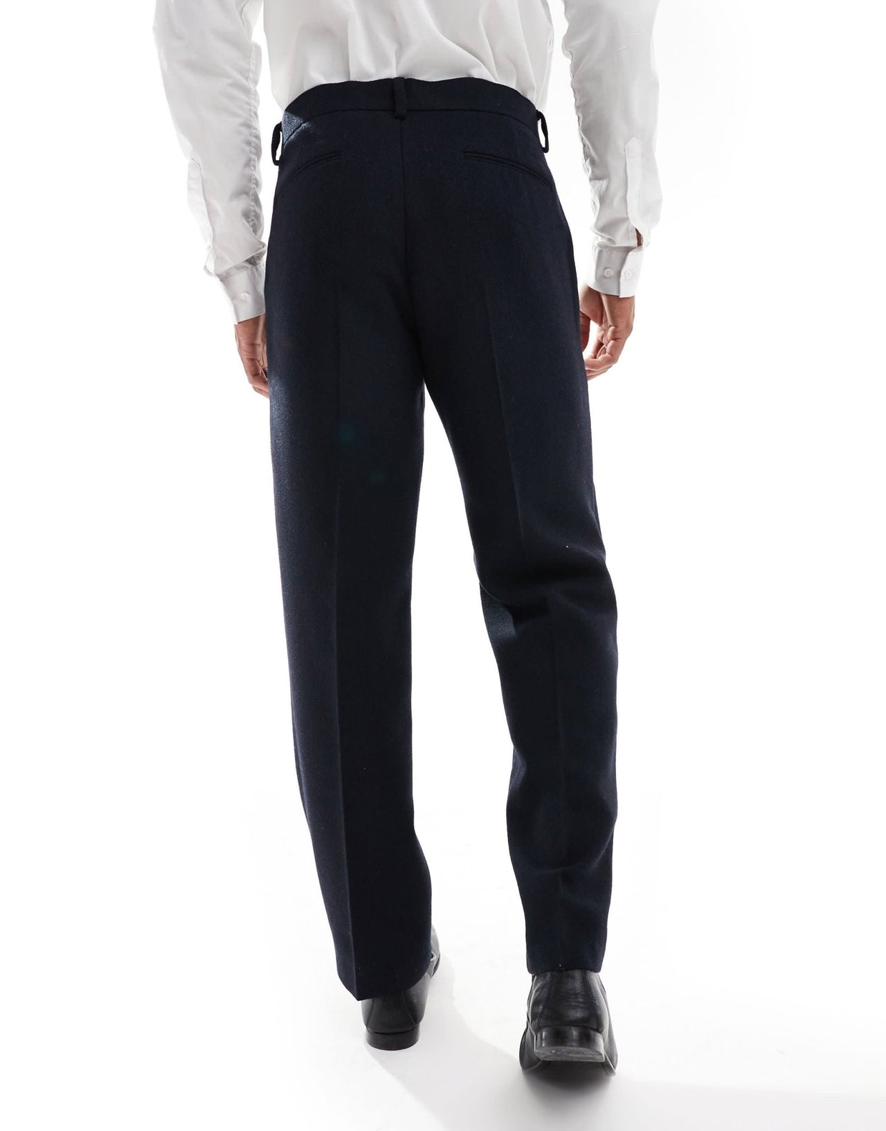 ASOS DESIGN slim wool blend suit trousers in navy twill - ASOS Sample Sale