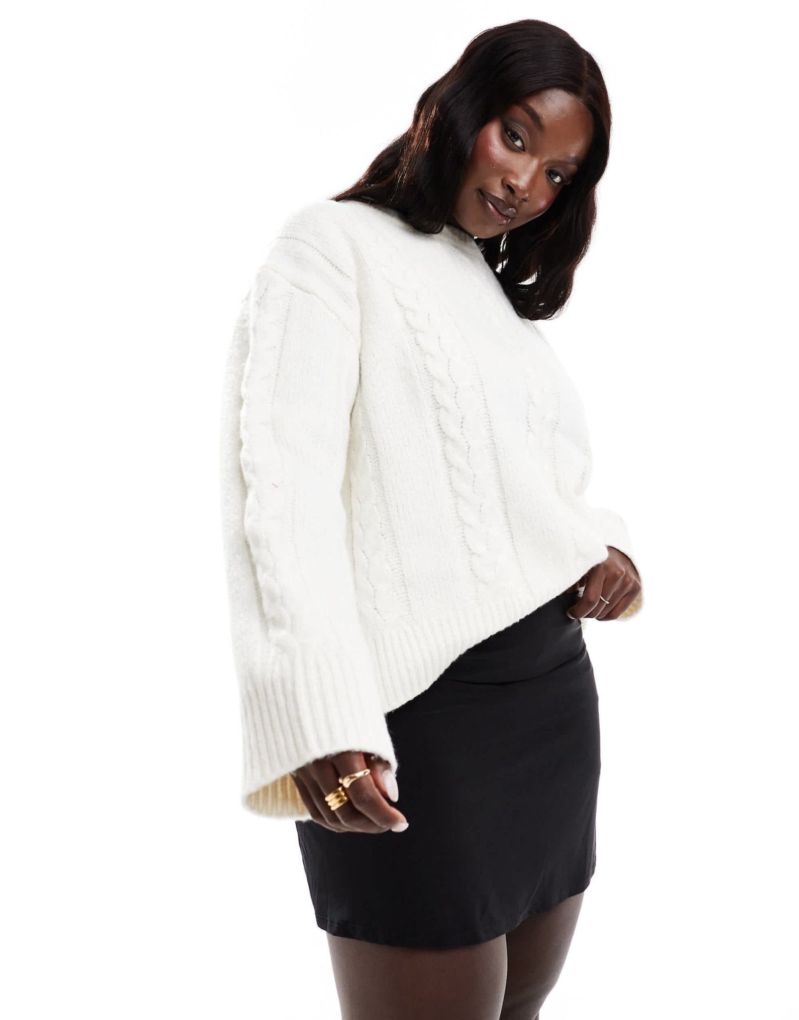 ASOS DESIGN slinky Curve mini skort in black - ASOS Sample Sale